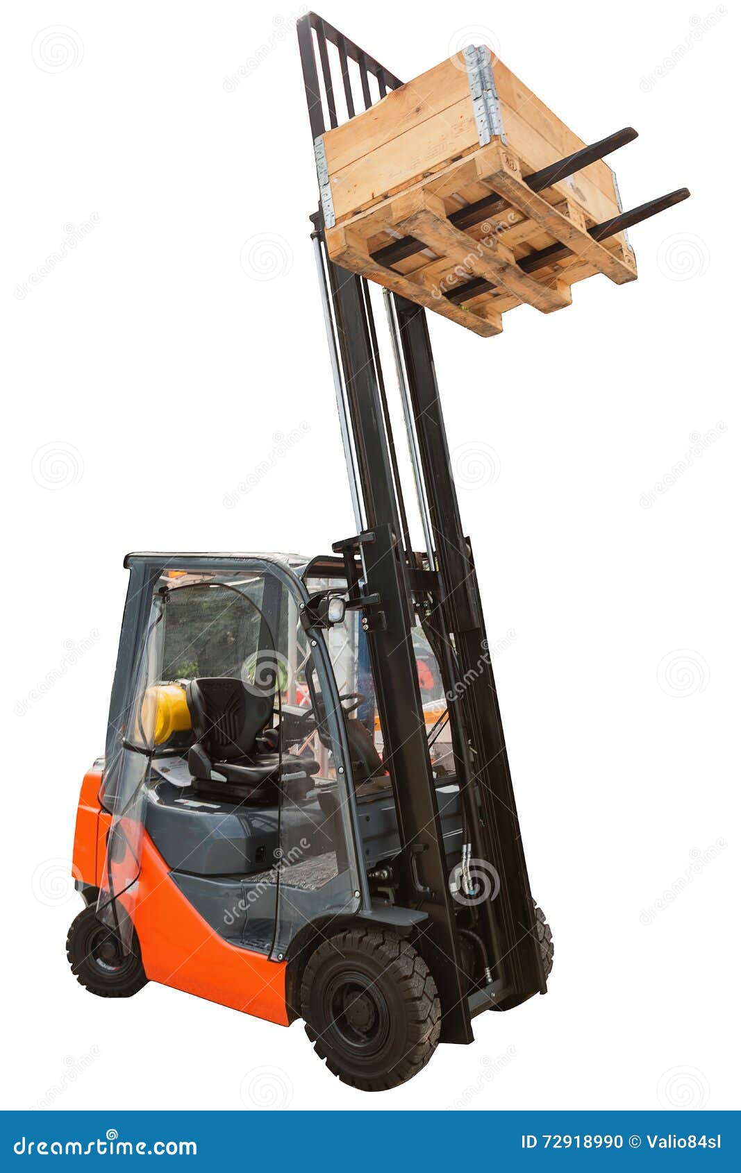 Forklift Load with Clipping Path Isolated on White Stock Photo Image