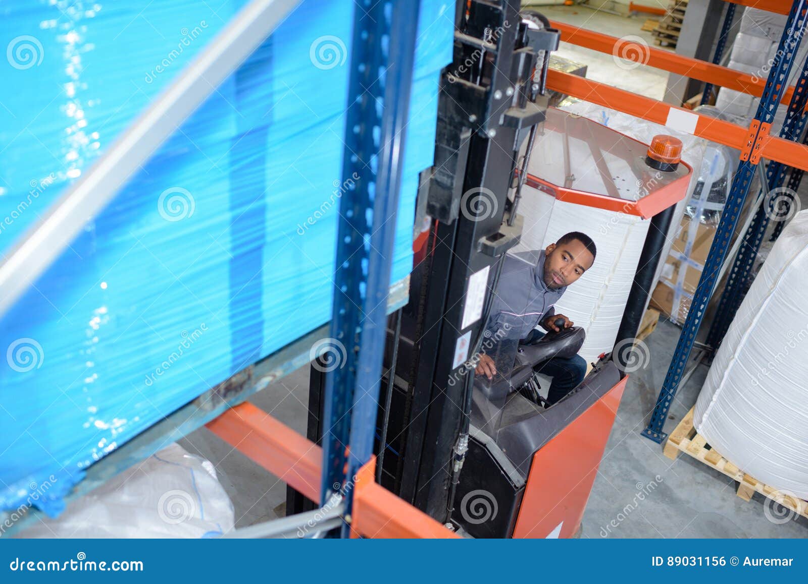 Forklift Operator in Warehouse Stock Photo - Image of exact, products