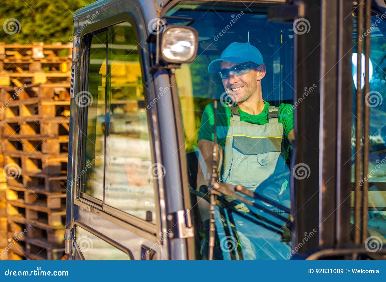 Forklift Operator Worker stock image. Image of products 92831089