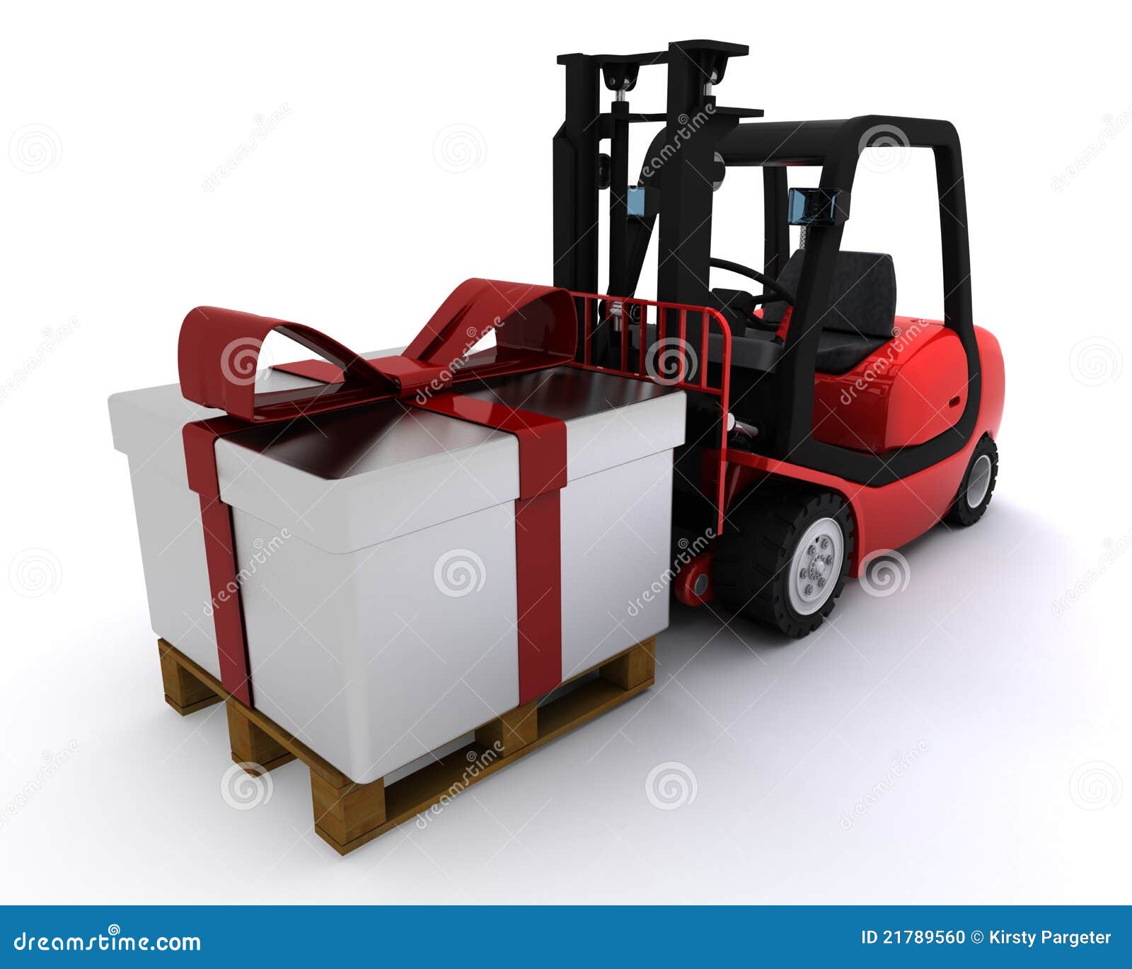 Forklift Truck With Christmas Gift Box Stock Photo Image 21789560