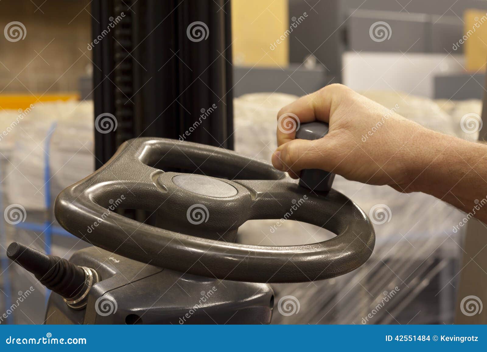 Forklift Truck Steering Wheel Stock Photo Image of warehousing, lift