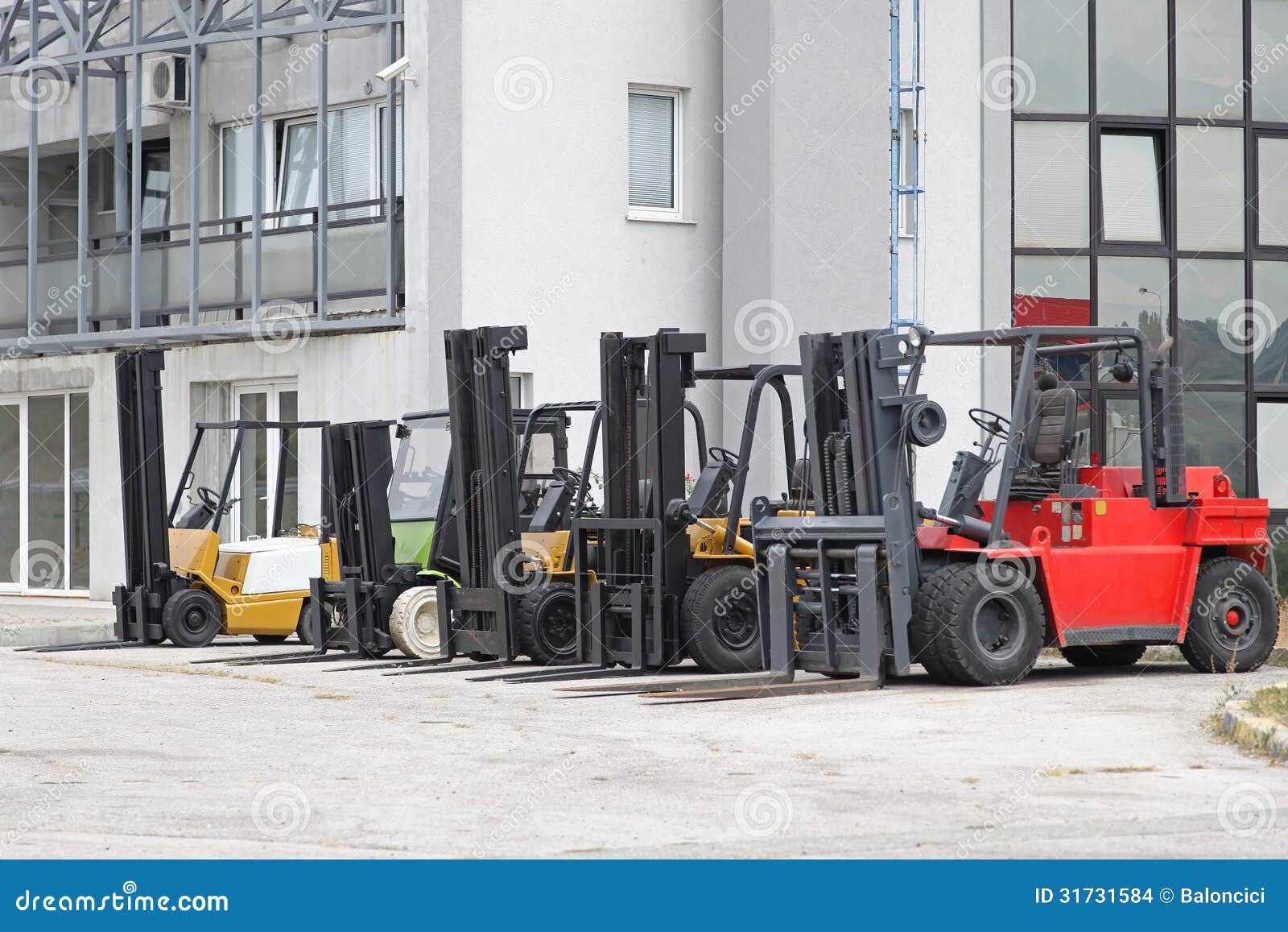 Forklift trucks stock photo. Image of transportation 31731584