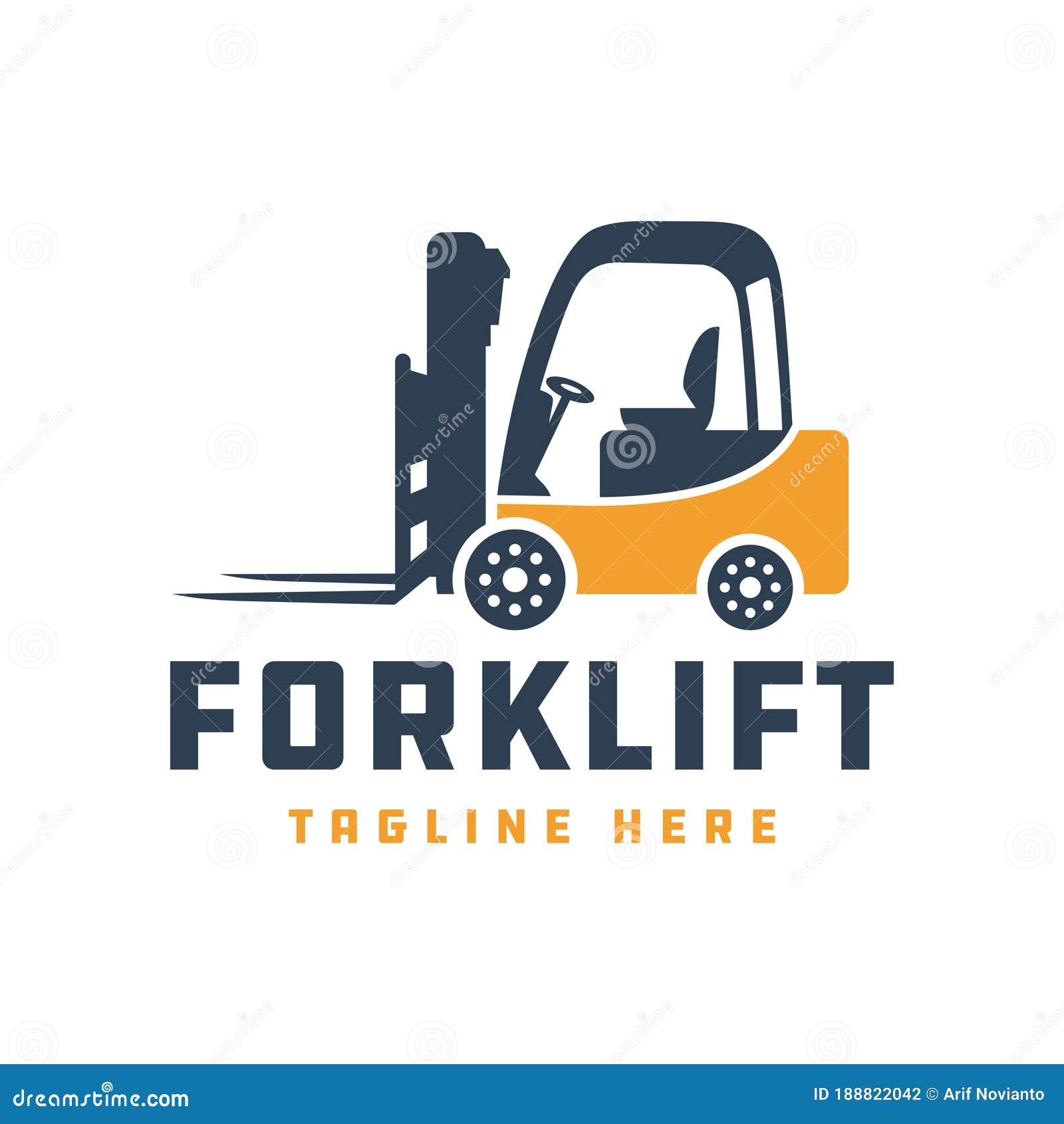 Forklift Vector Logo Design Your Stock Vector Illustration of heavy