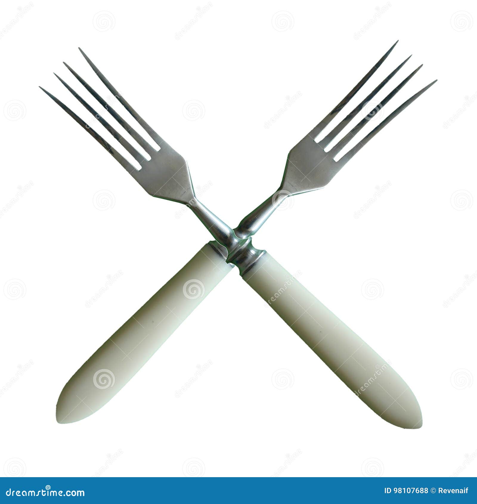 Forks Crossed Cutlery Isolated Stock Photo Image Of Metal Crossed