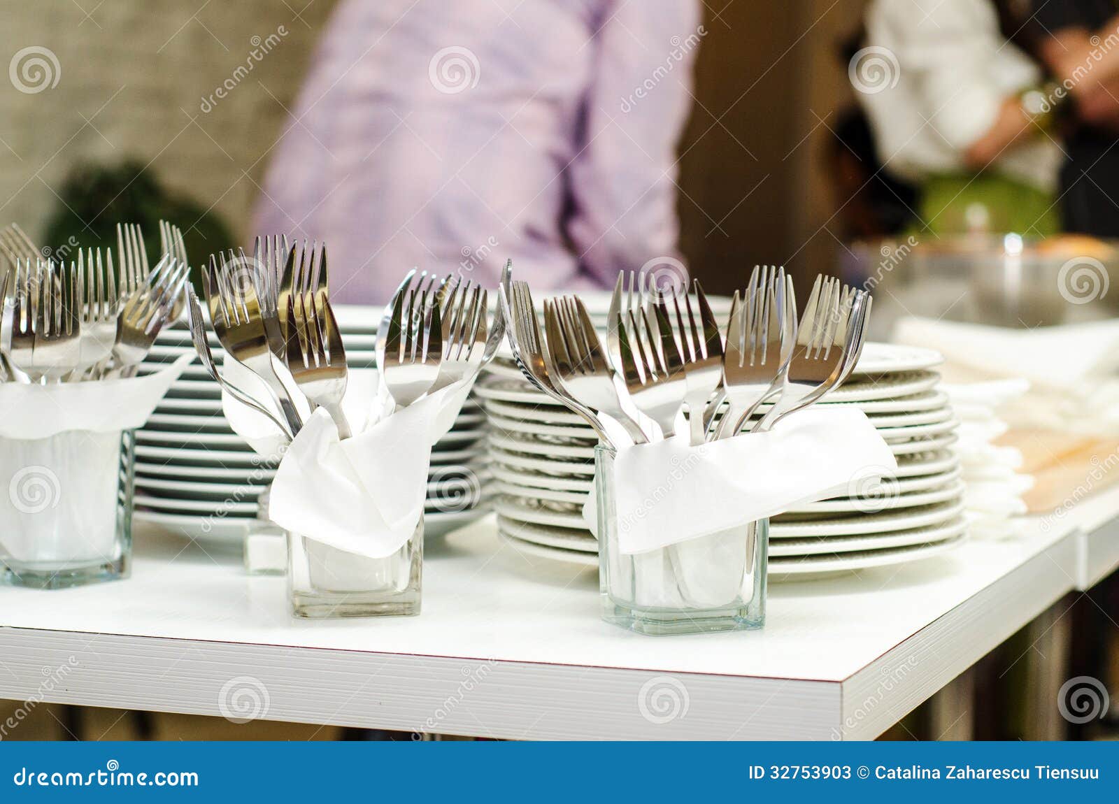 Forks and plates stock image. Image of kitchenware, glasses 32753903