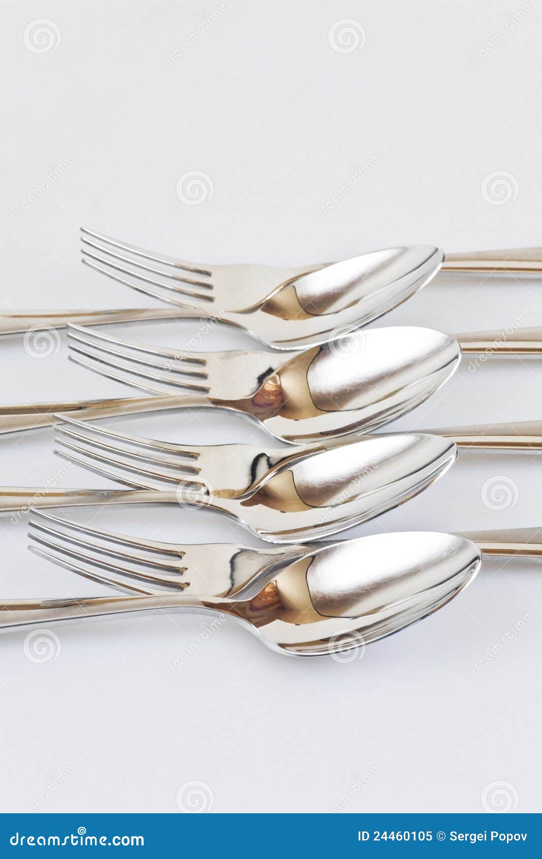 Forks and spoons stock image. Image of sparse, silver 24460105
