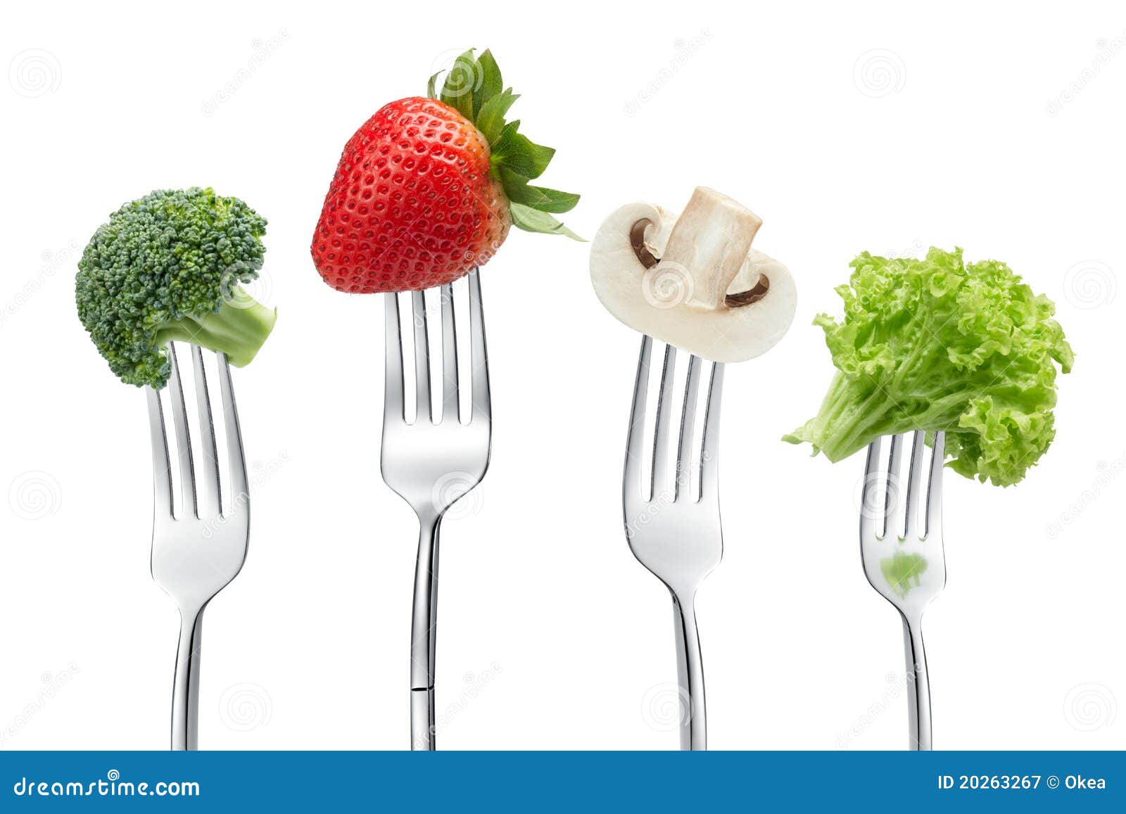 Forks with vegetables stock image. Image of fork, strawberry 20263267