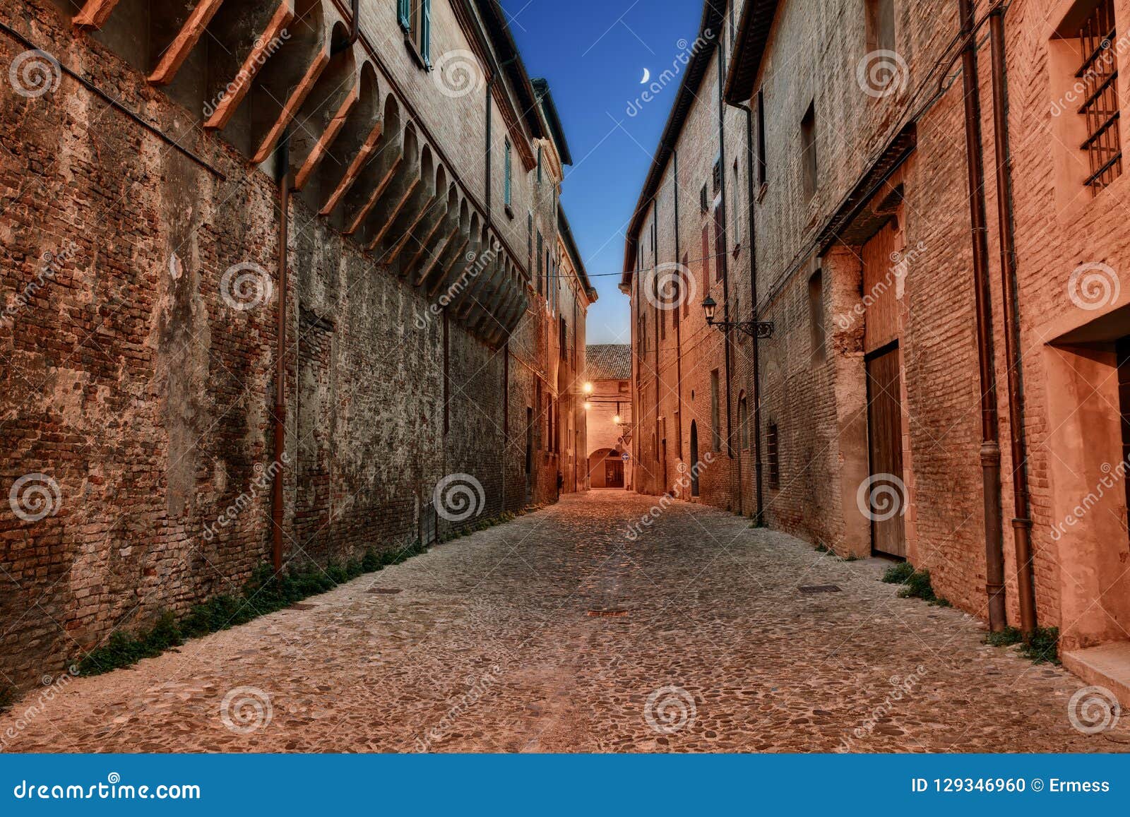 forli, emilia romagna, italy: ancient alley in the old town