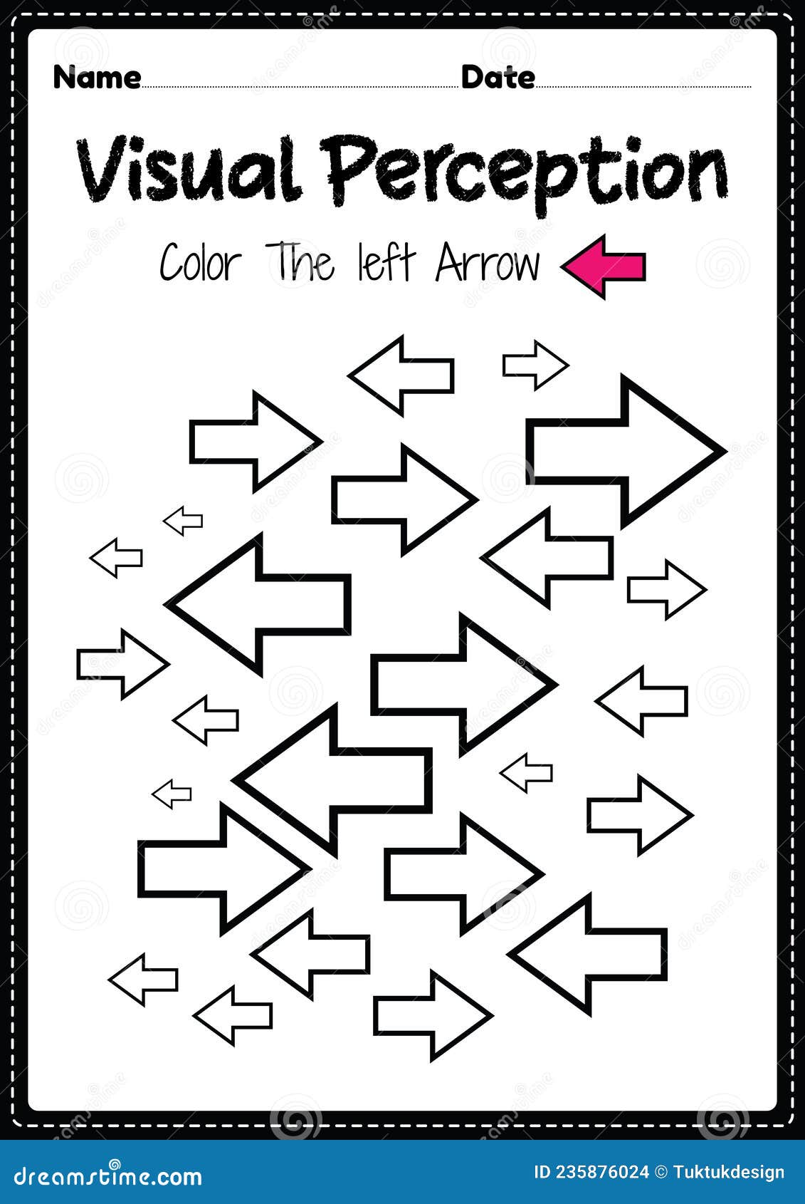 form constancy worksheet visual perceptual skills activity of occupation therapy arrow recognition for preschool and kindergarten