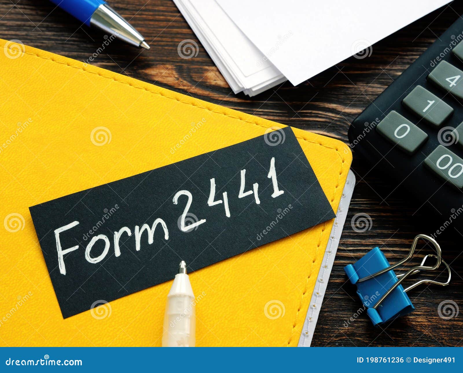 Form 2441 Irs Reminder To Submit Tax Statements. Stock Photo Image of