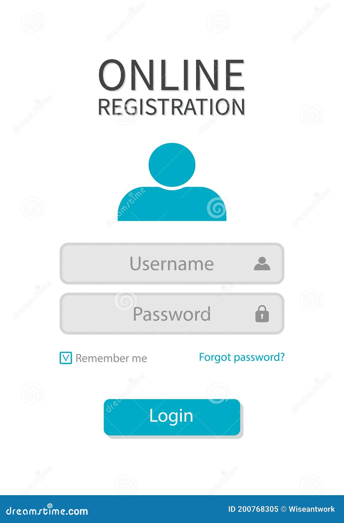 Form Registration With Login And Password For User Web Page With