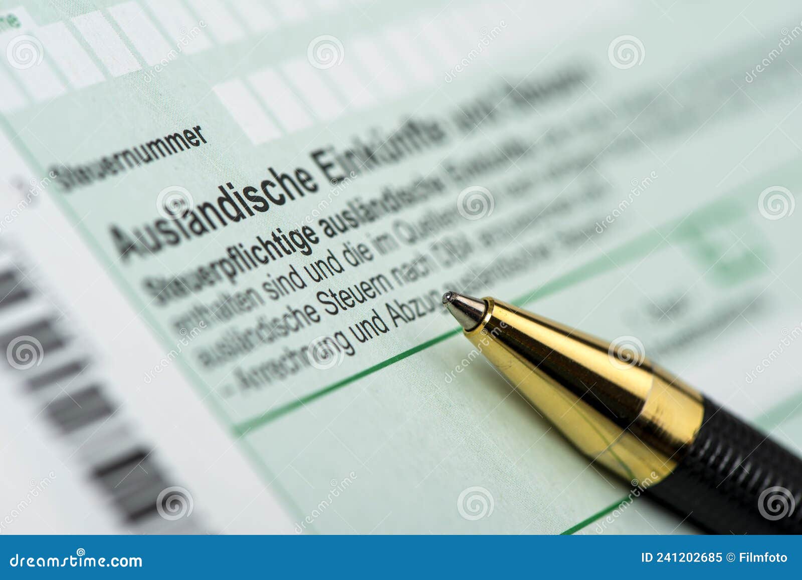 Form for the Tax Return To the German Tax Office Editorial Image