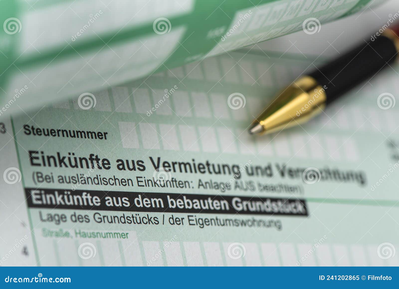 Form for the Tax Return To the German Tax Office Editorial Image
