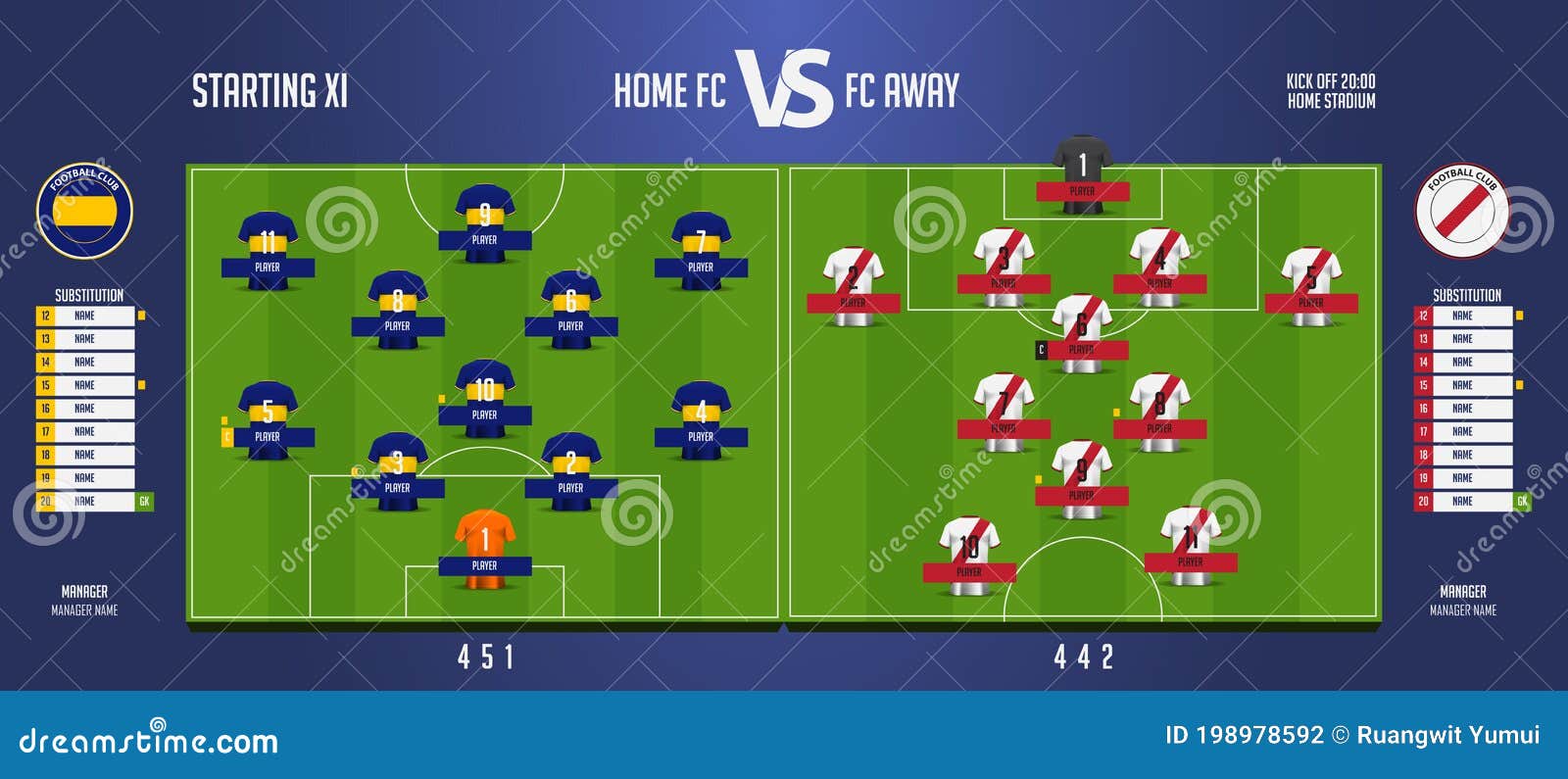 Vetores de Campo De Jogo De Futebol Ou Futebol Com Elementos