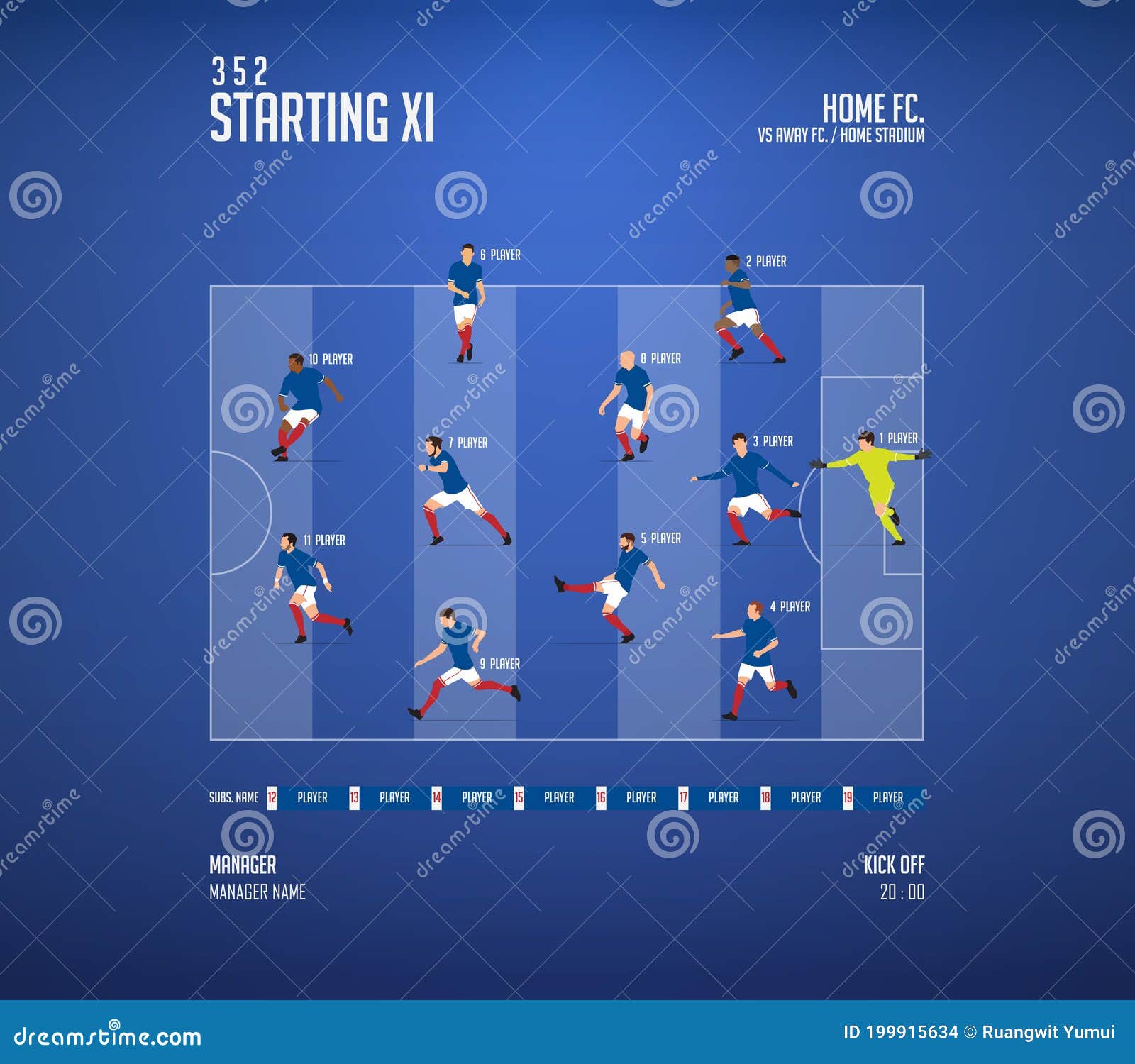 Formação De Jogos De Futebol Ou Futebol. Jogo De Jogadores De Futebol No  Campo De Futebol. Ilustração do Vetor - Ilustração de posicione,  estratégia: 198978592