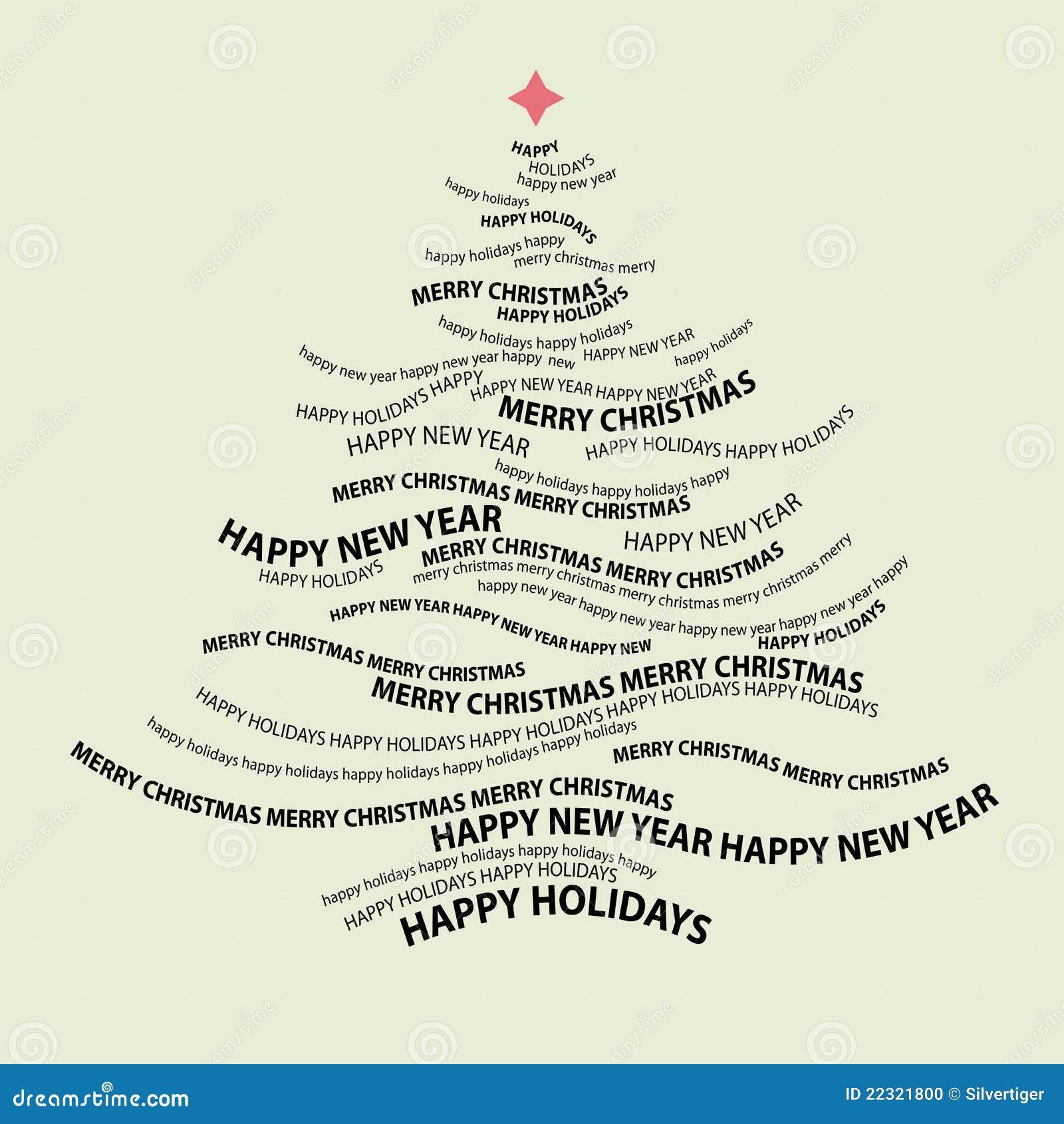 Forma Da árvore De Natal Das Palavras Ilustração do Vetor - Ilustração de  alegre, ondulado: 22321800