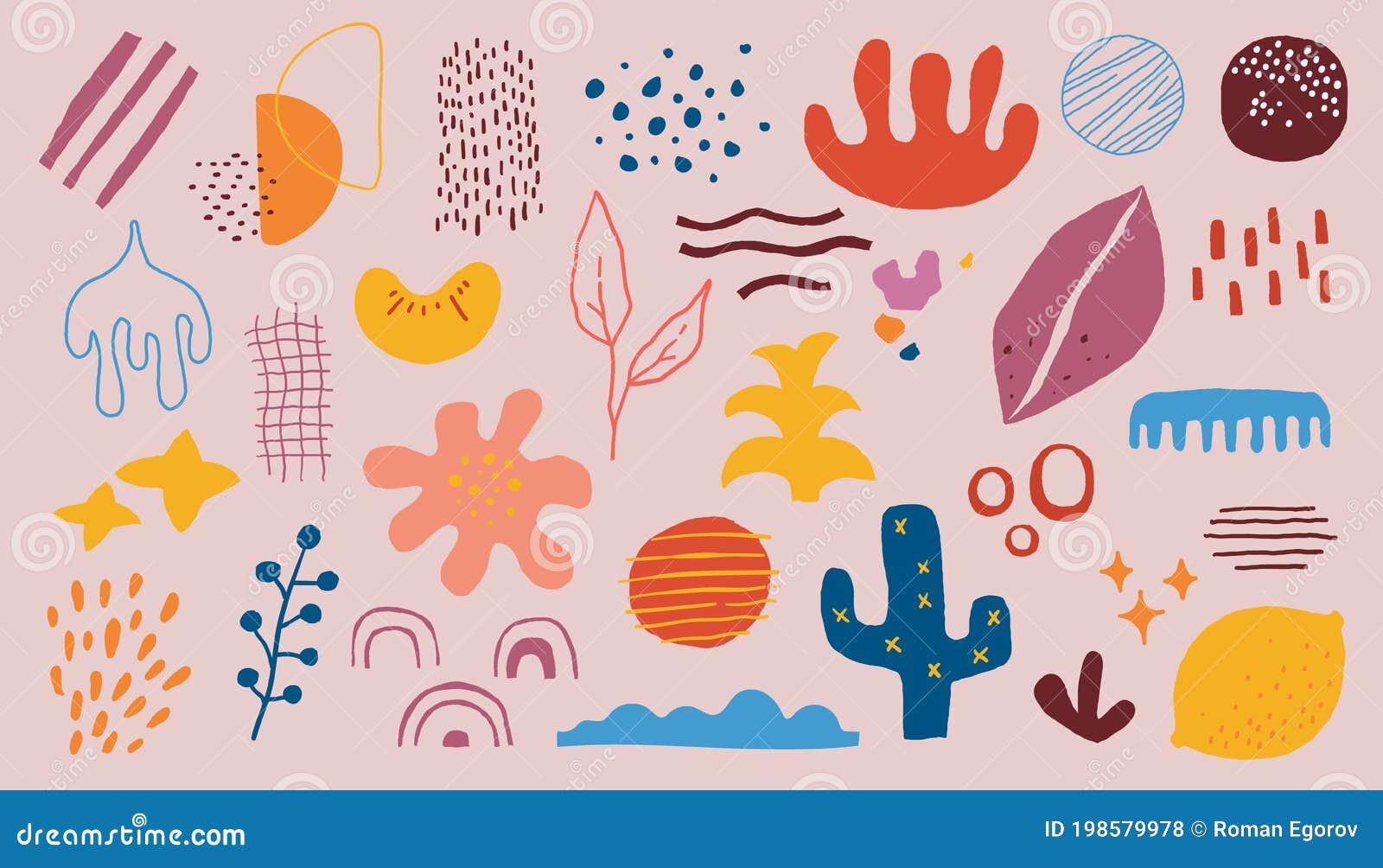 Forma De Doodle Abstracta Formas Libres De Blob, Fondo Contemporáneo  Geométrico De Moda, Textura Creativa De Dibujos Animados Par Ilustración  del Vector - Ilustración de floral, inconformista: 198579978