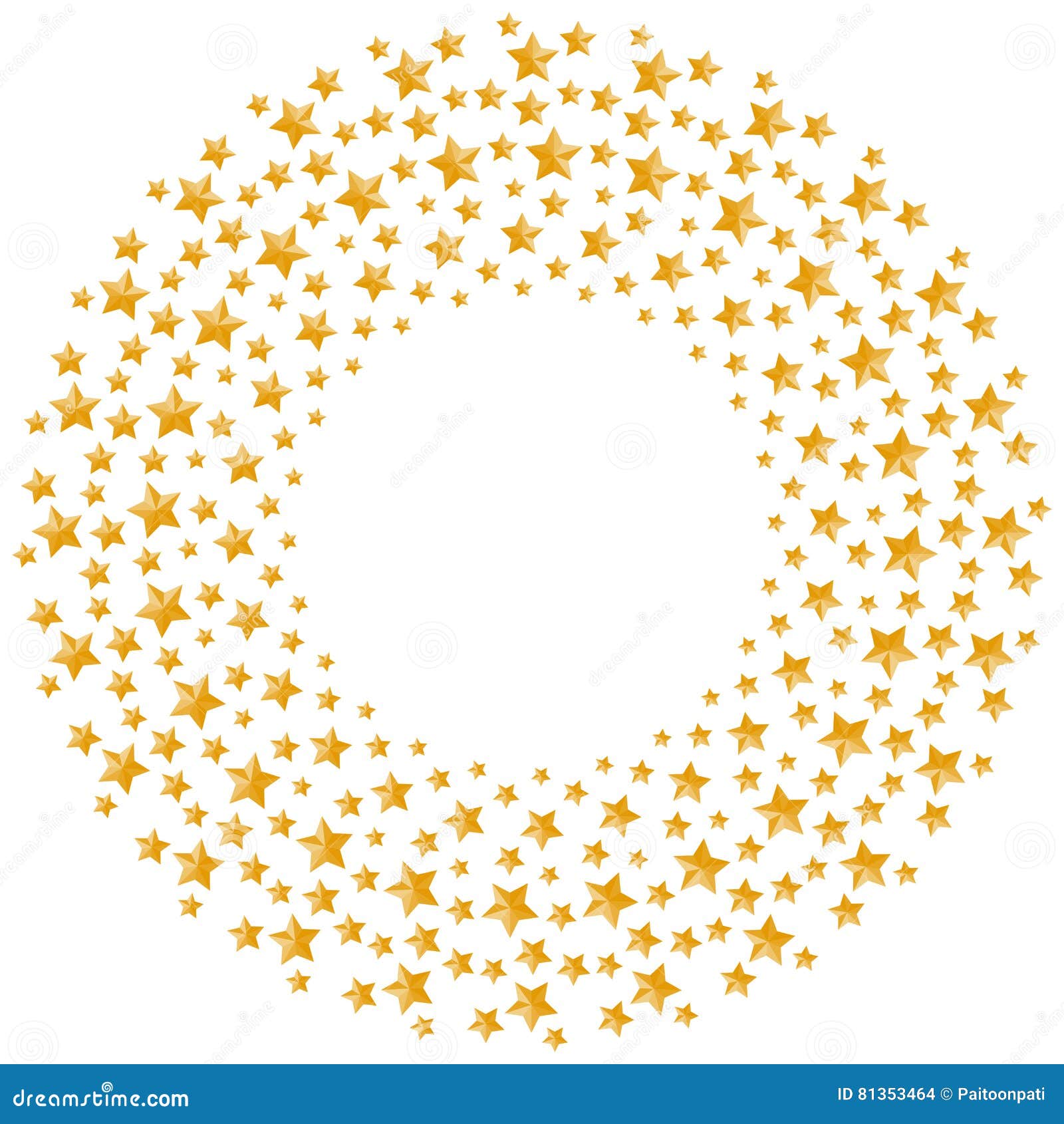 Stella Di Natale Cartamodello.Forma Del Cerchio Del Modello Di Colore Dell Oro Della Stella Di Natale Illustrazione Vettoriale Illustrazione Di Festa Metallico 81353464