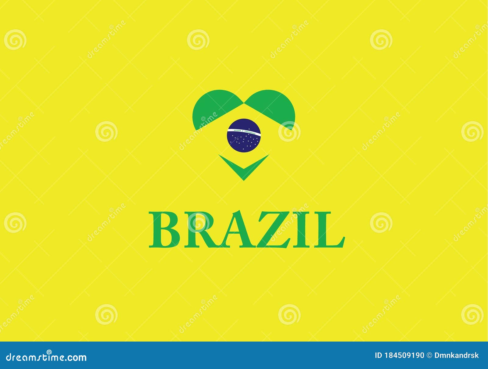 Forma Do Coração Brasil Símbolo Do Amor Símbolo Nacional Bandeira Emblema  Do País Ilustração do Vetor - Ilustração de jogo, forma: 184509190