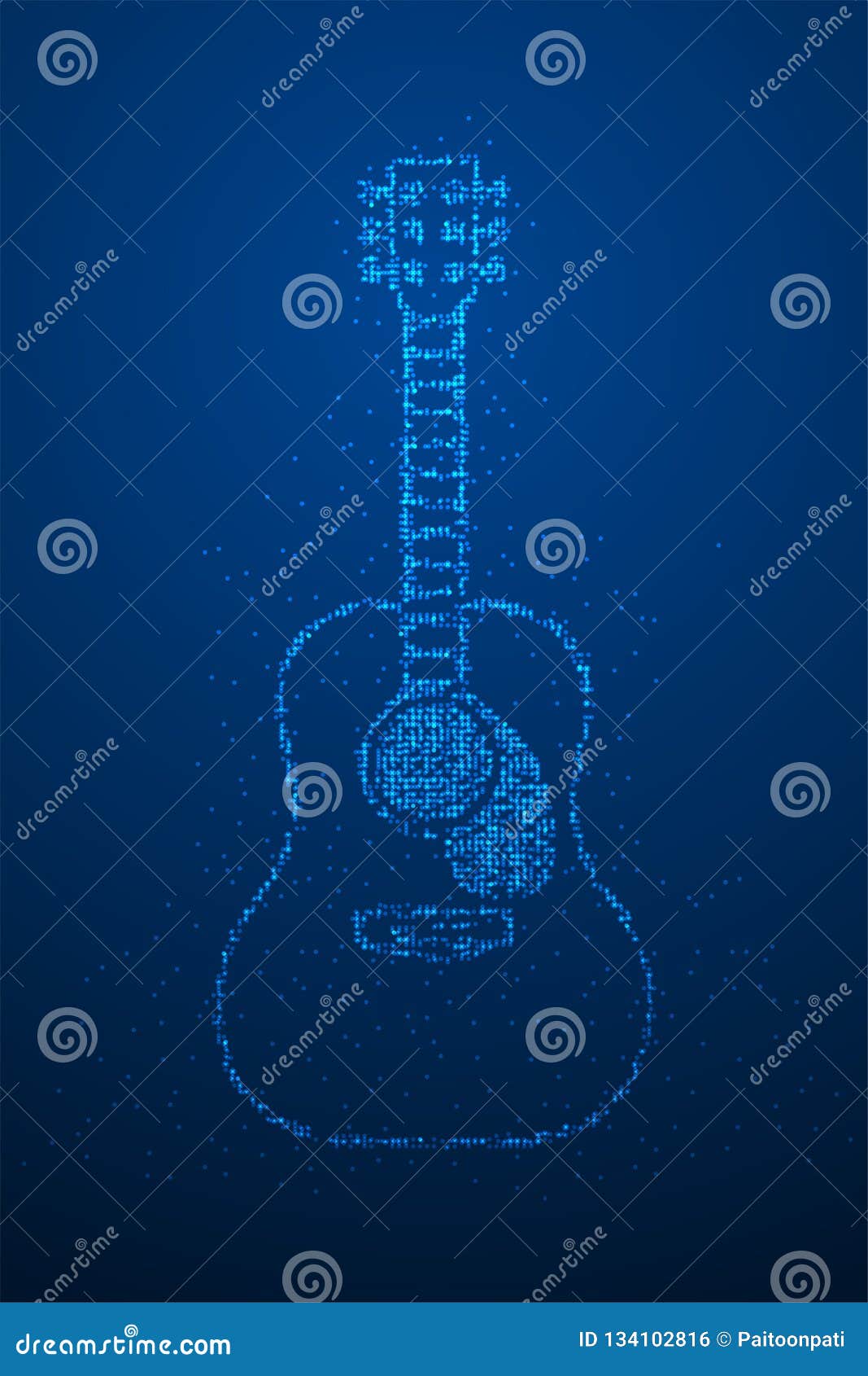Lejos fertilizante Crítico Forma Geométrica Abstracta De La Guitarra Acústica Del Modelo Del Pixel Del  Punto Del Círculo De Bokeh, Ejemplo De Color Azul Del Ilustración del  Vector - Ilustración de guitarra, puré: 134102816