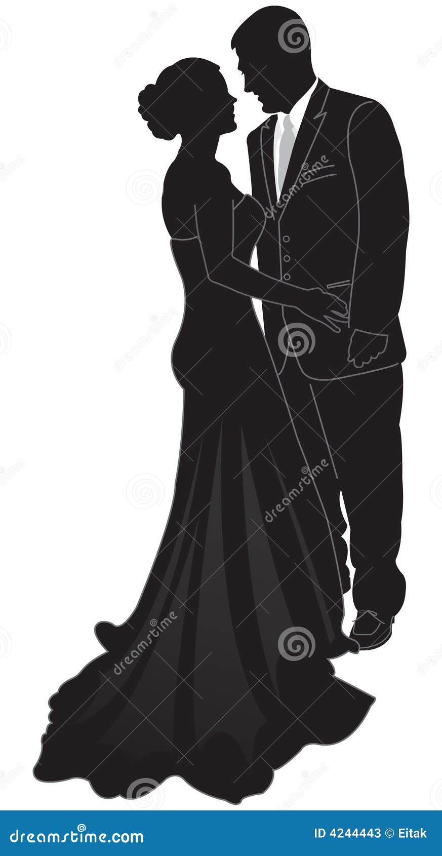 Formal Couple Silhouette stock vector. Illustration of commitment - 4244443