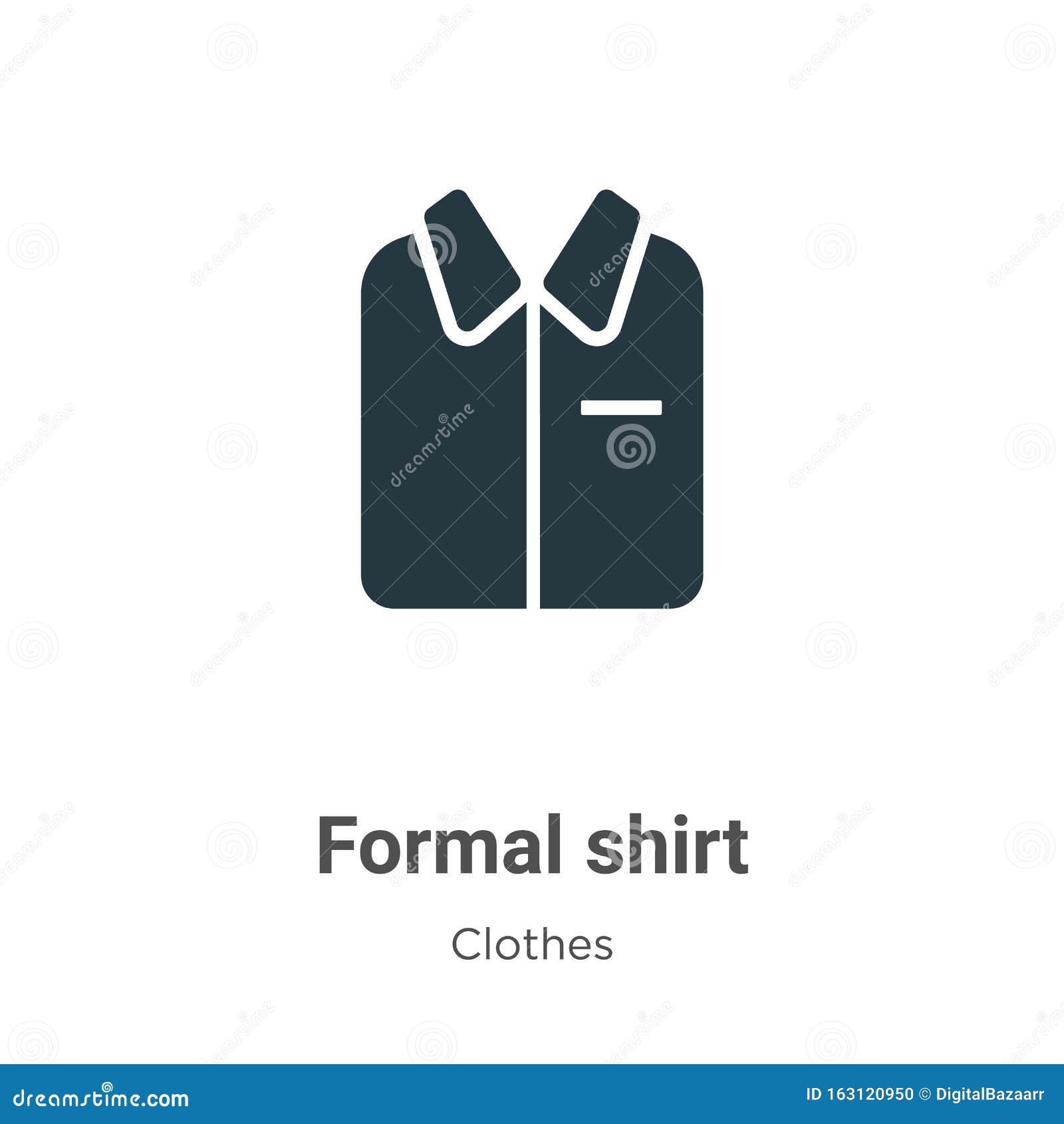  Formal Shirt Vector  Icon On White Background Flat Vector  