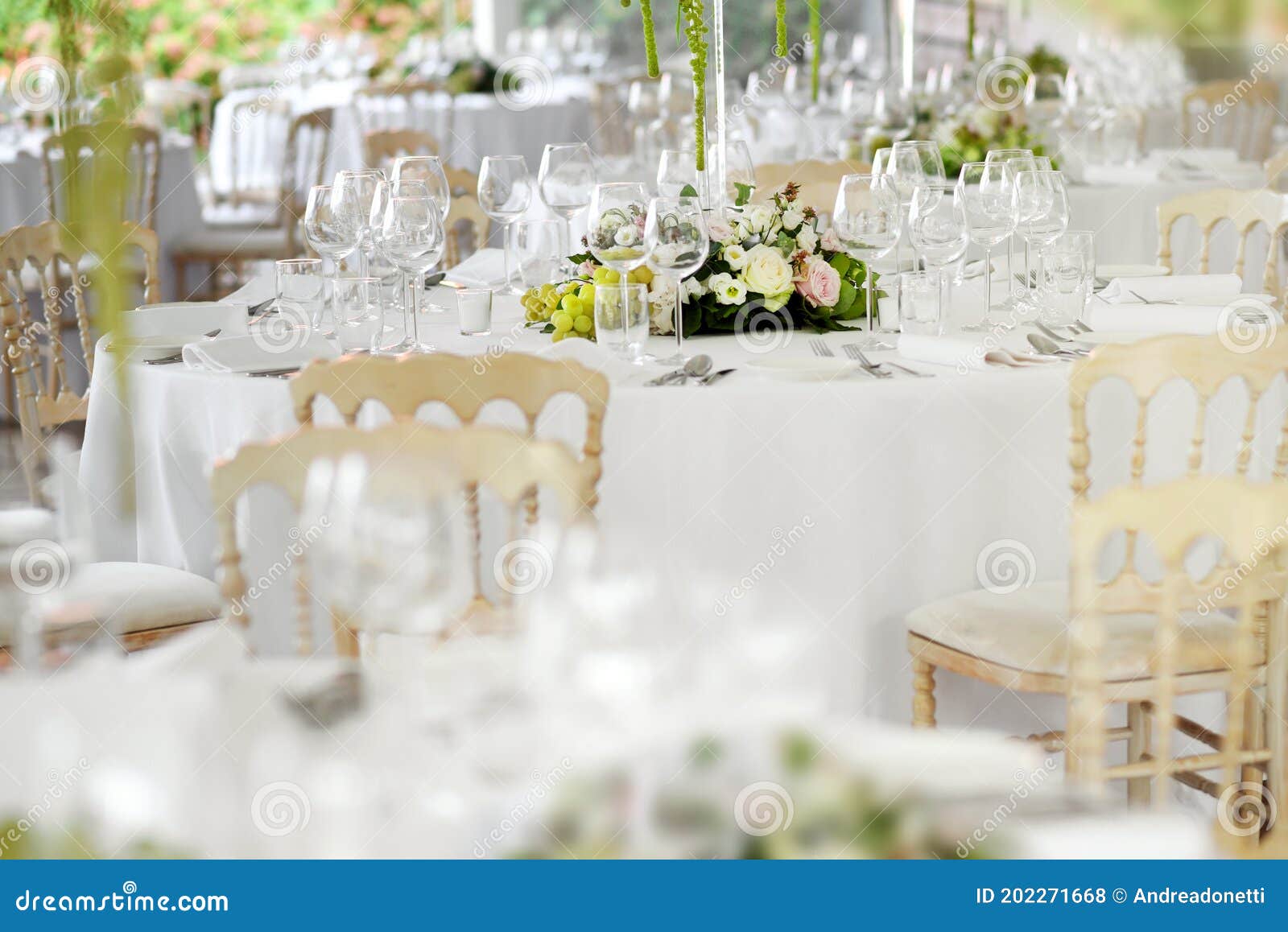 formal table settings at a wedding venue