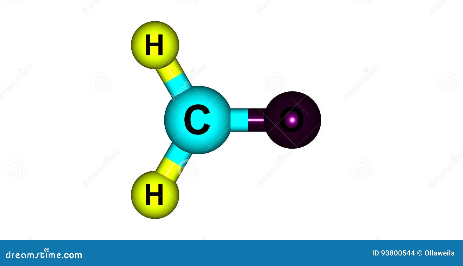 Formaldehyde Molecular Structure Isolated on White Stock Illustration ...