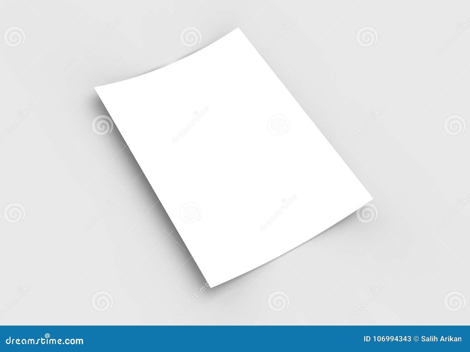 A4 Format Empty Paper Note Template. White Sheet Paper Mock Up Stock
