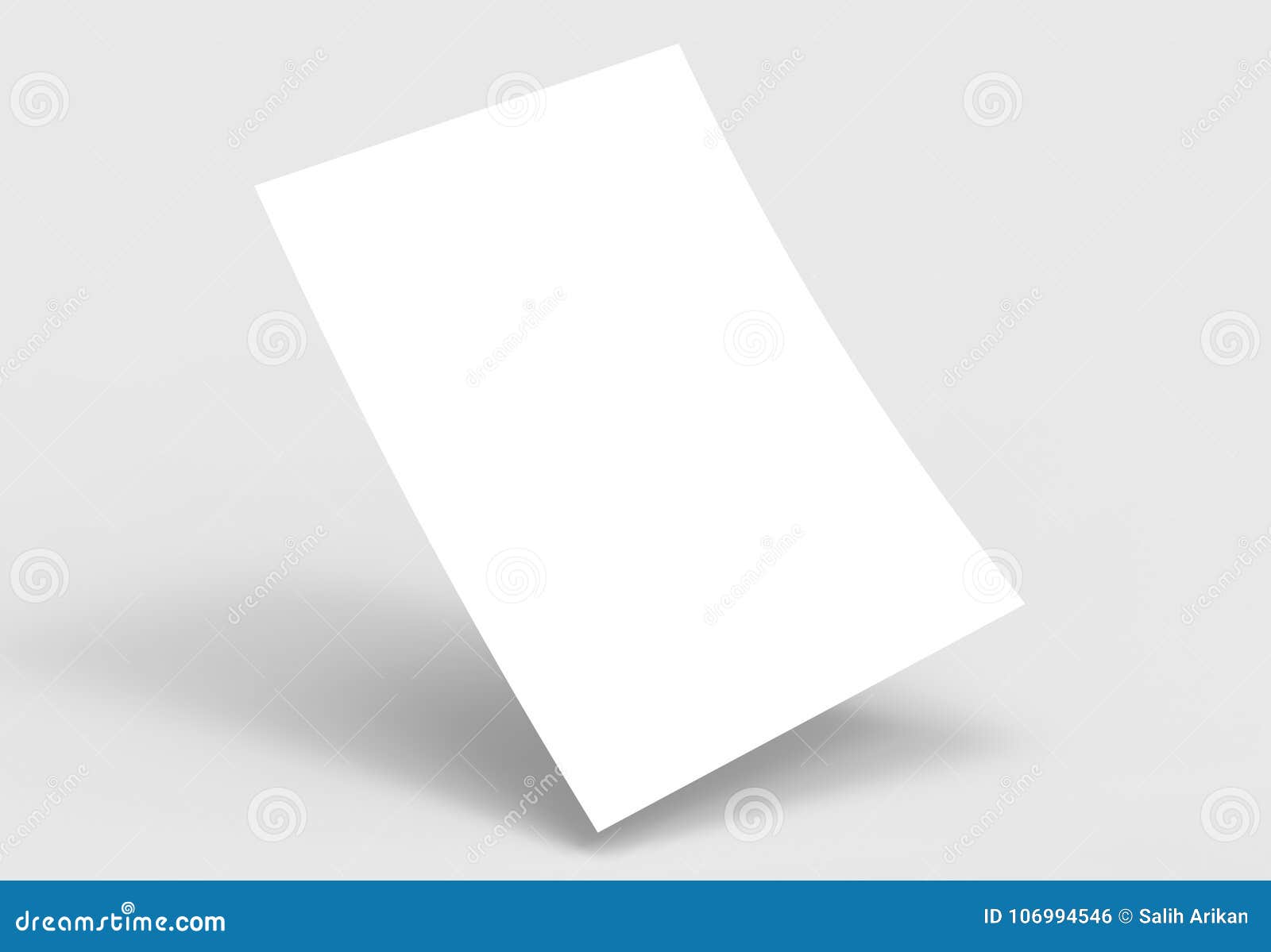 A4 Format Empty Paper Note Template. White Sheet Paper Mock Up Stock