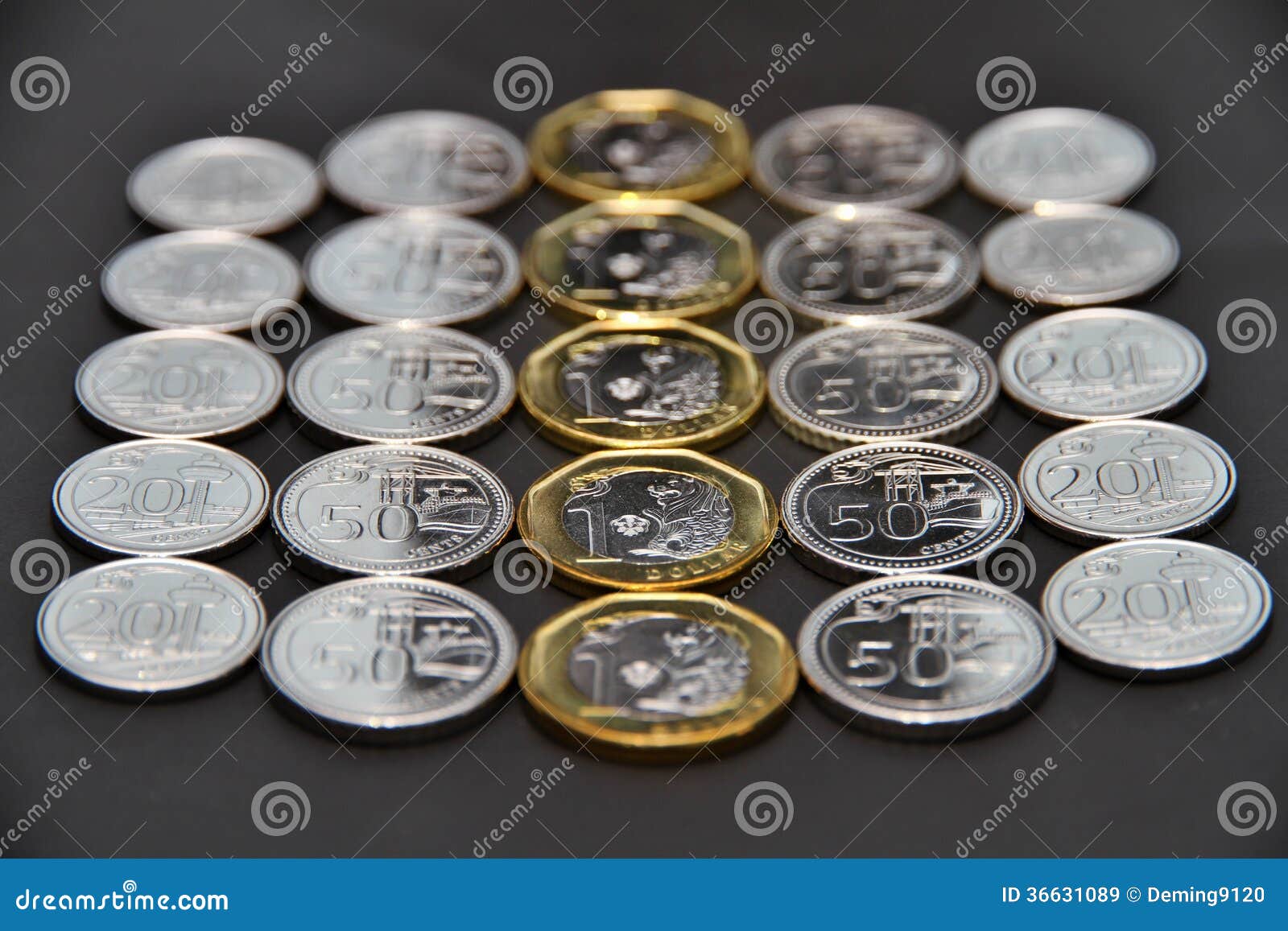 Singapore Coins Royalty Free Stock Images - Image: 36631089