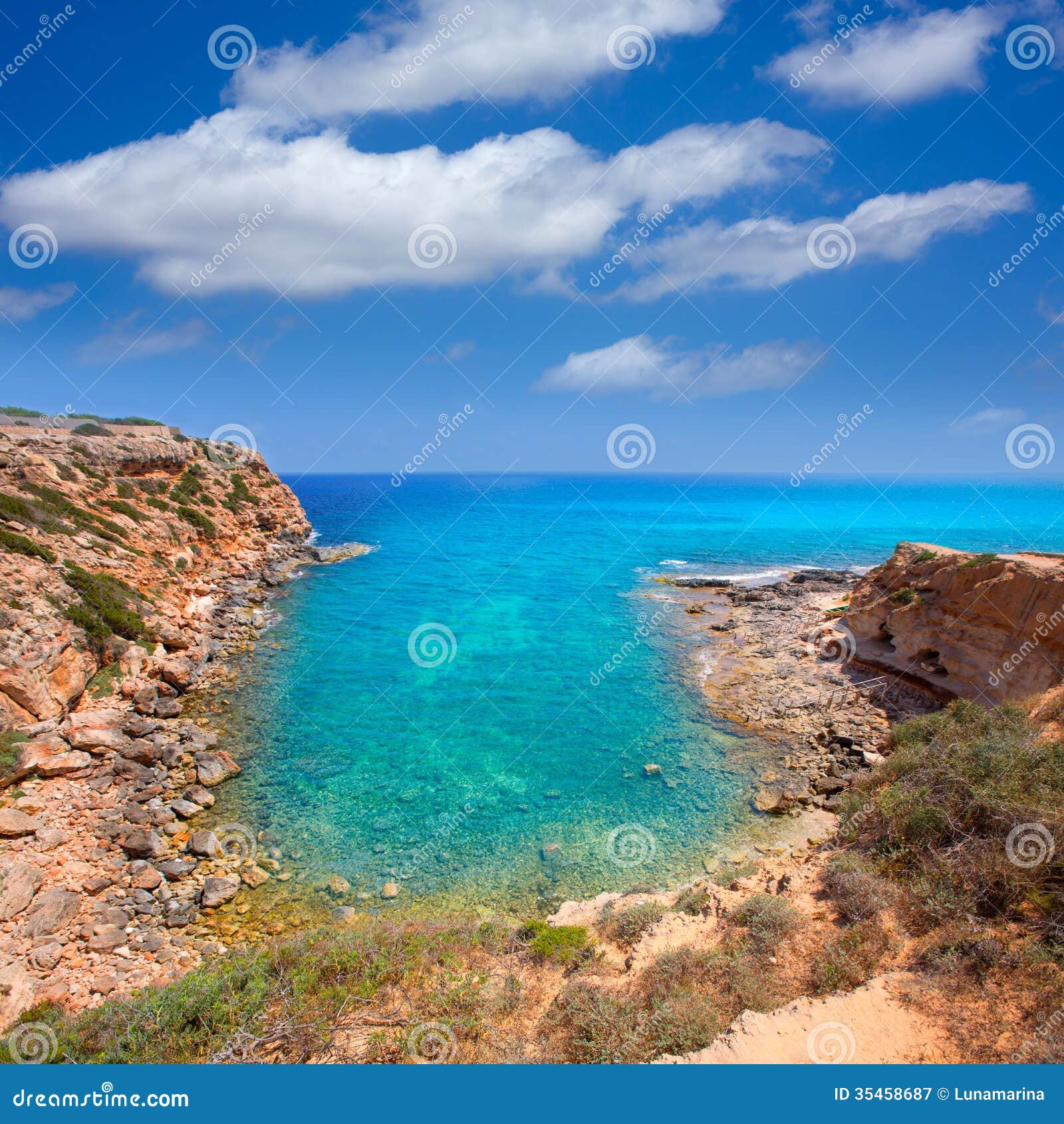 Formentera Cala En Baster in Balearic Islands of Spain Stock Image