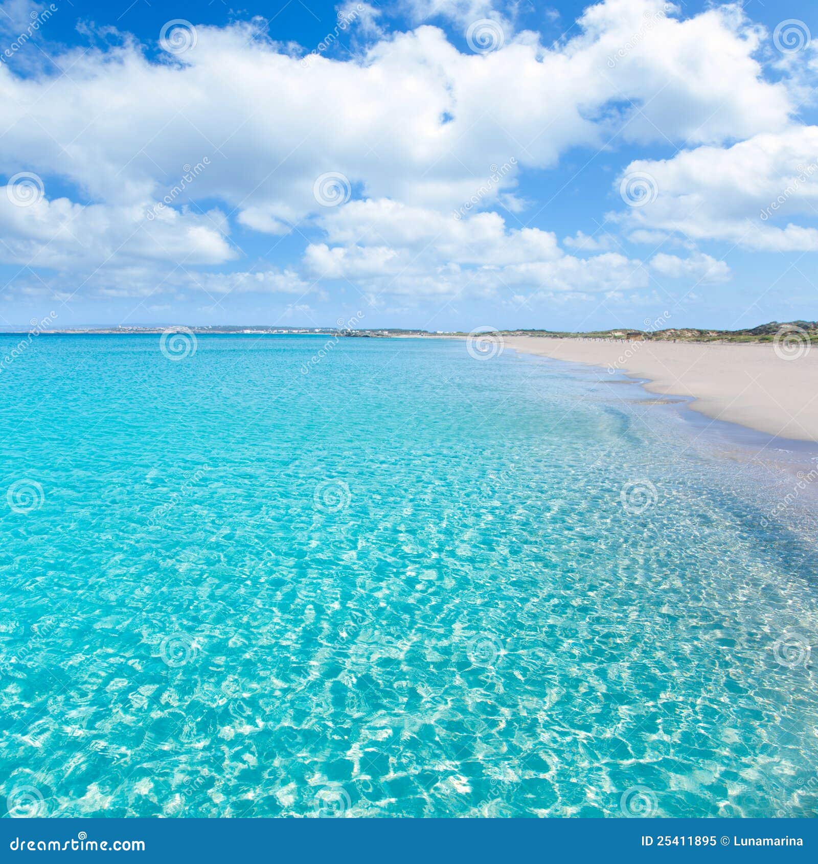 Formentera Llevant Tanga Turquoise Beach Stock Image - Image of scenic ...