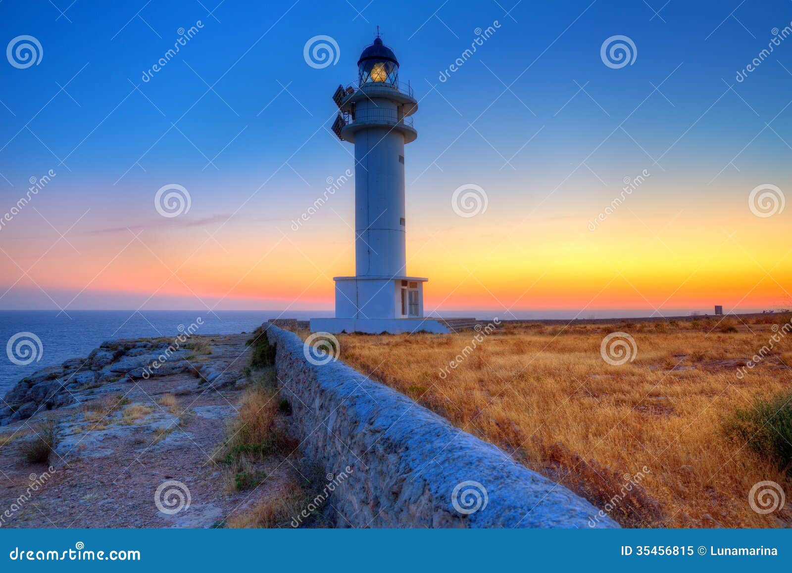 formentera sunset in barbaria cape lighthouse