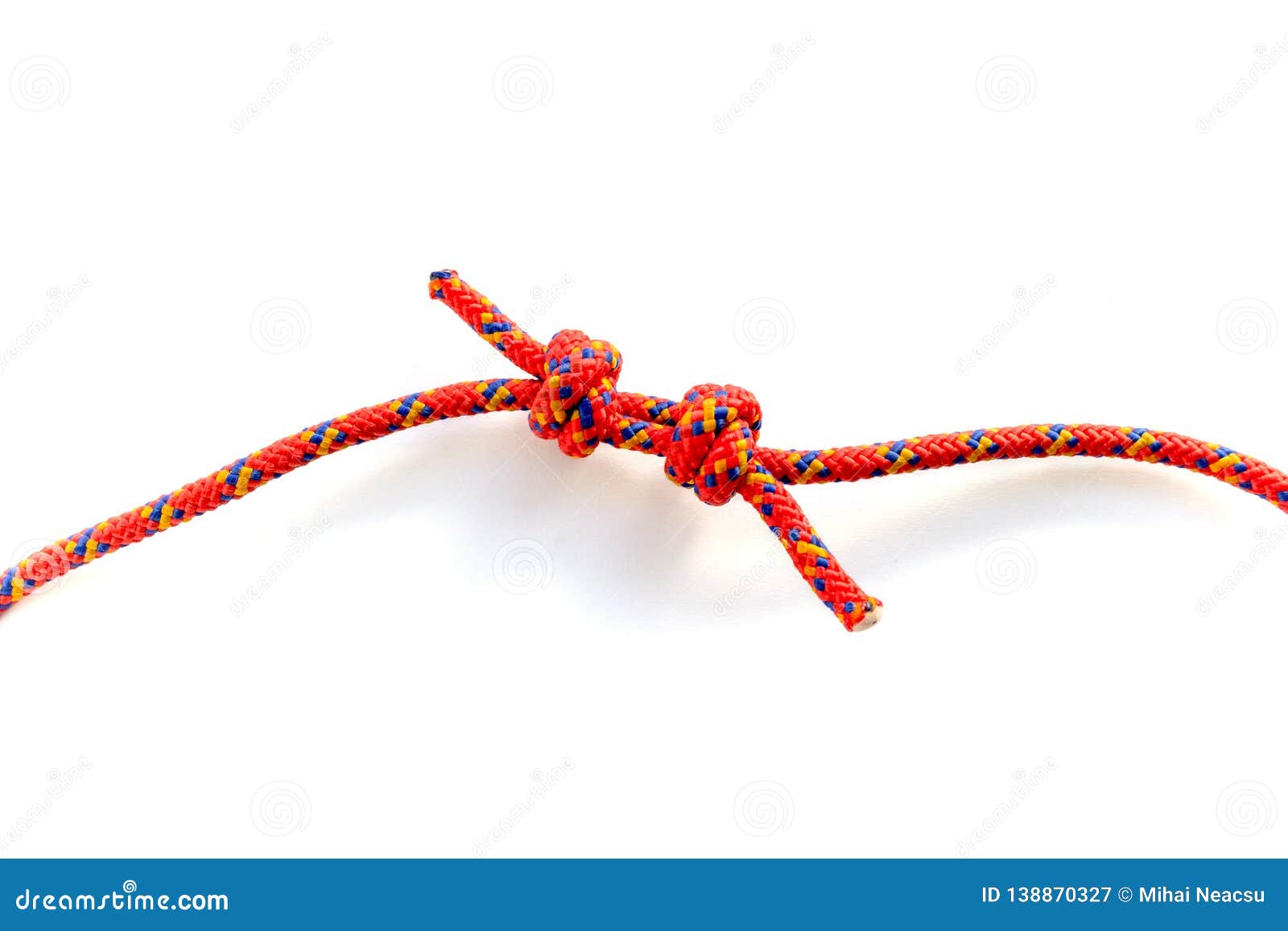 Forming a Double Fisherman`s Knot To Join Two Ropes Together. Closeup of  the Two Knots Being Joined by Pulling the Rope Strings Stock Image - Image  of join, centered: 138870327