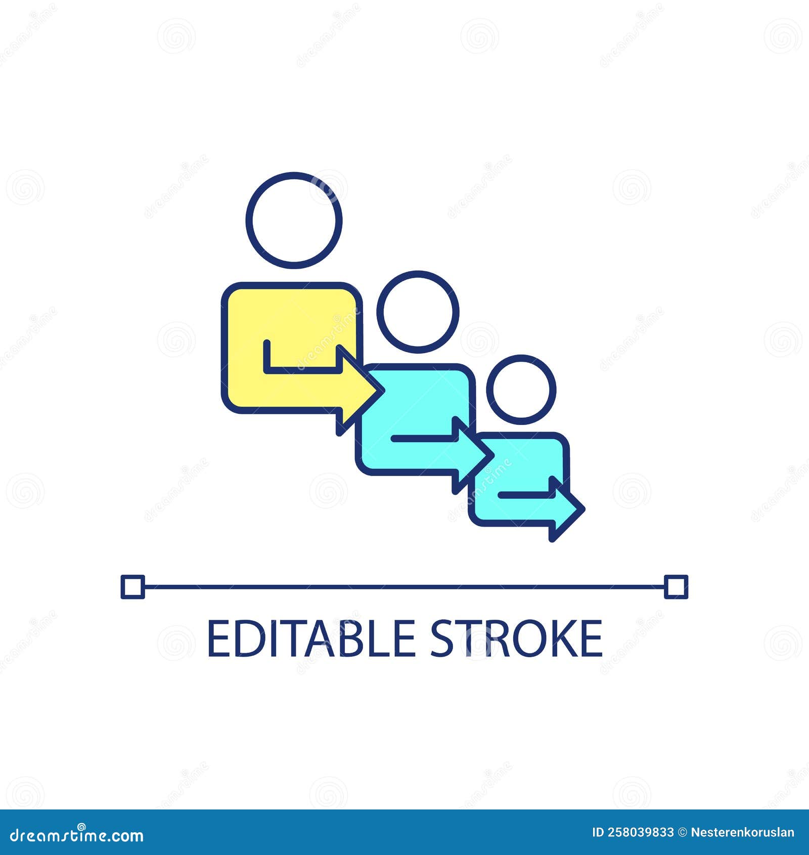 forming mentor-mentee relationship rgb color icon