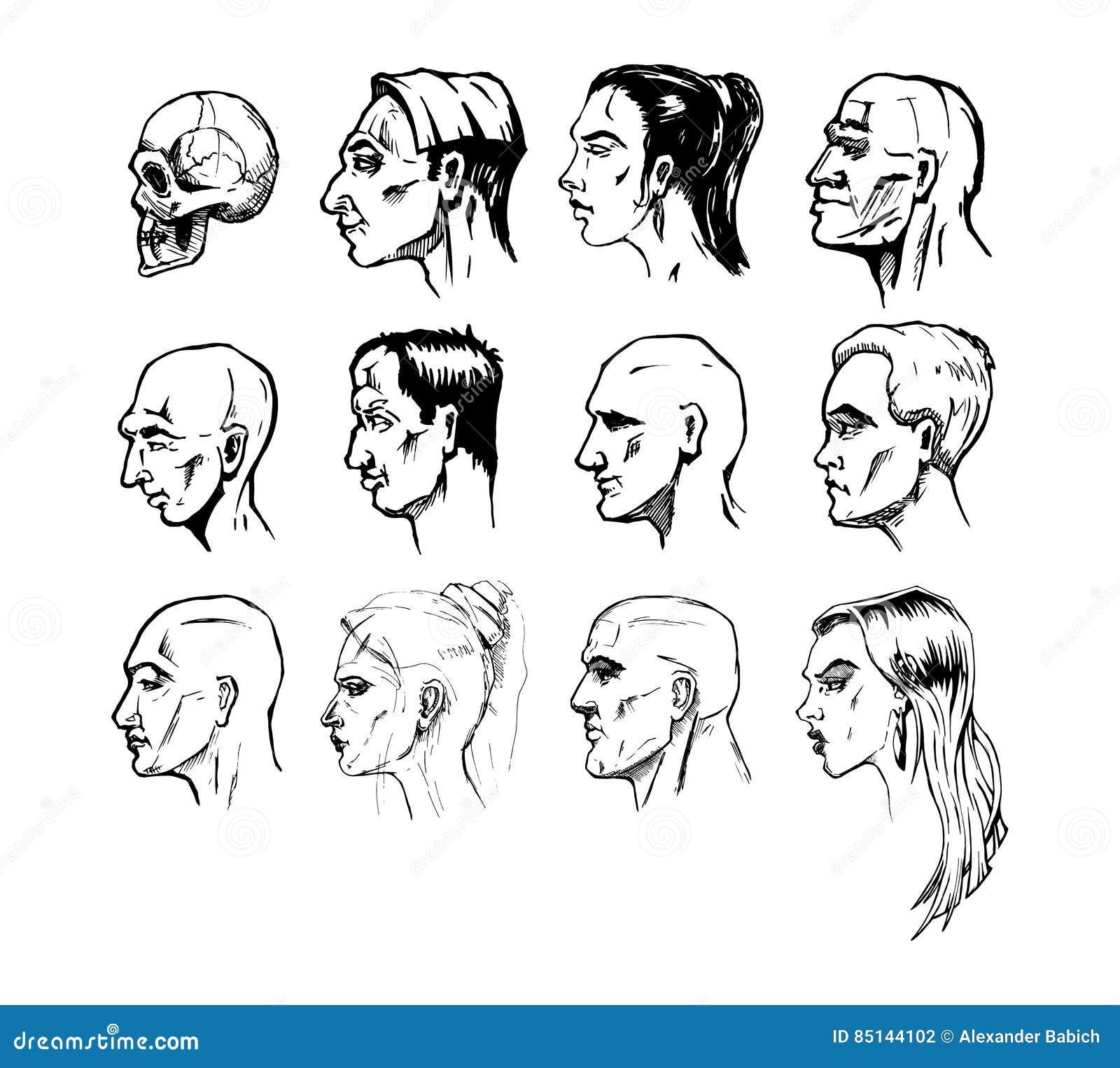 Drawing Male And Female Faces - naianecosta16