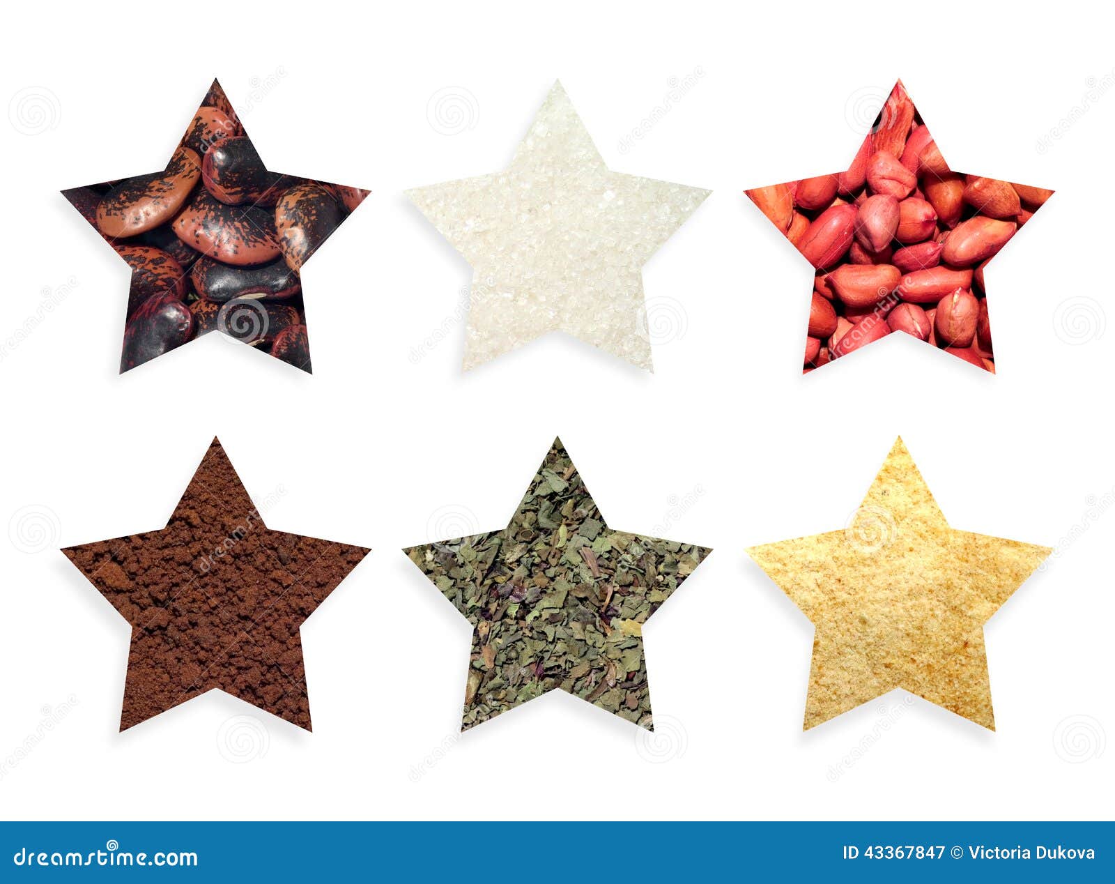 Forms Stars with Foods and Spices Stock Image Image of flakes, brown