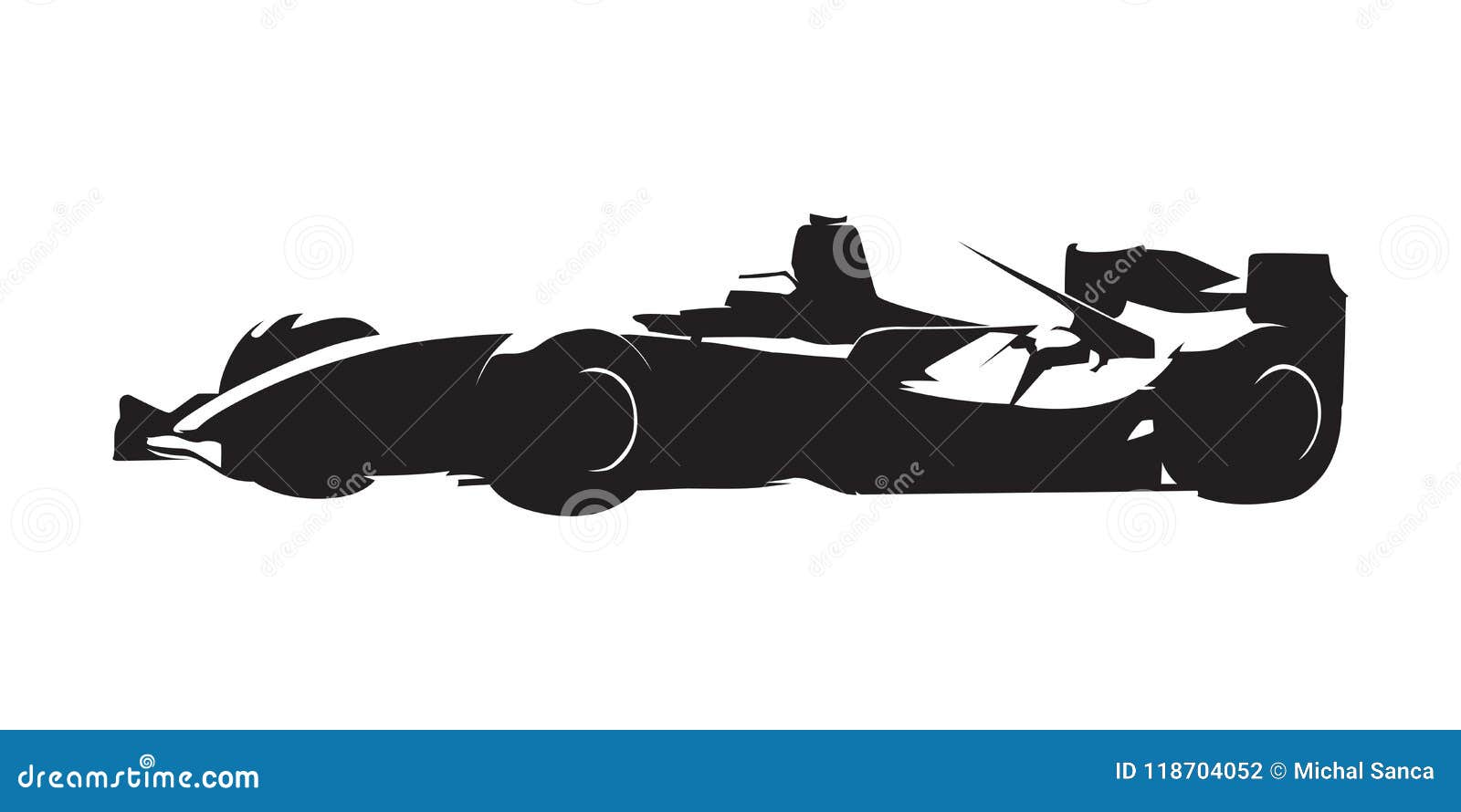 Download Formula Racing Car, Isolated Vector Silhouette. Side View ...