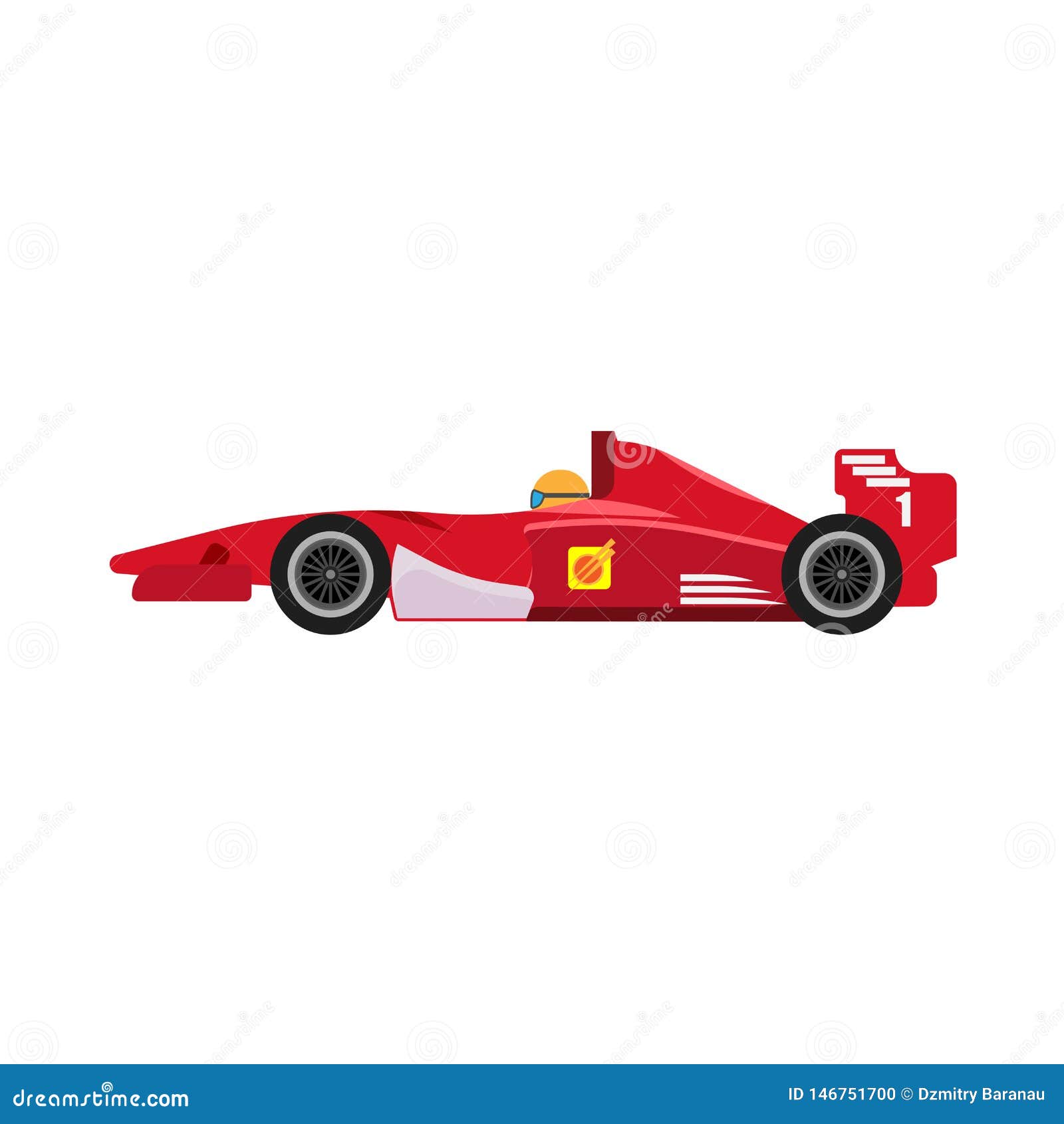 Formula One Car Side View Stock Illustrations