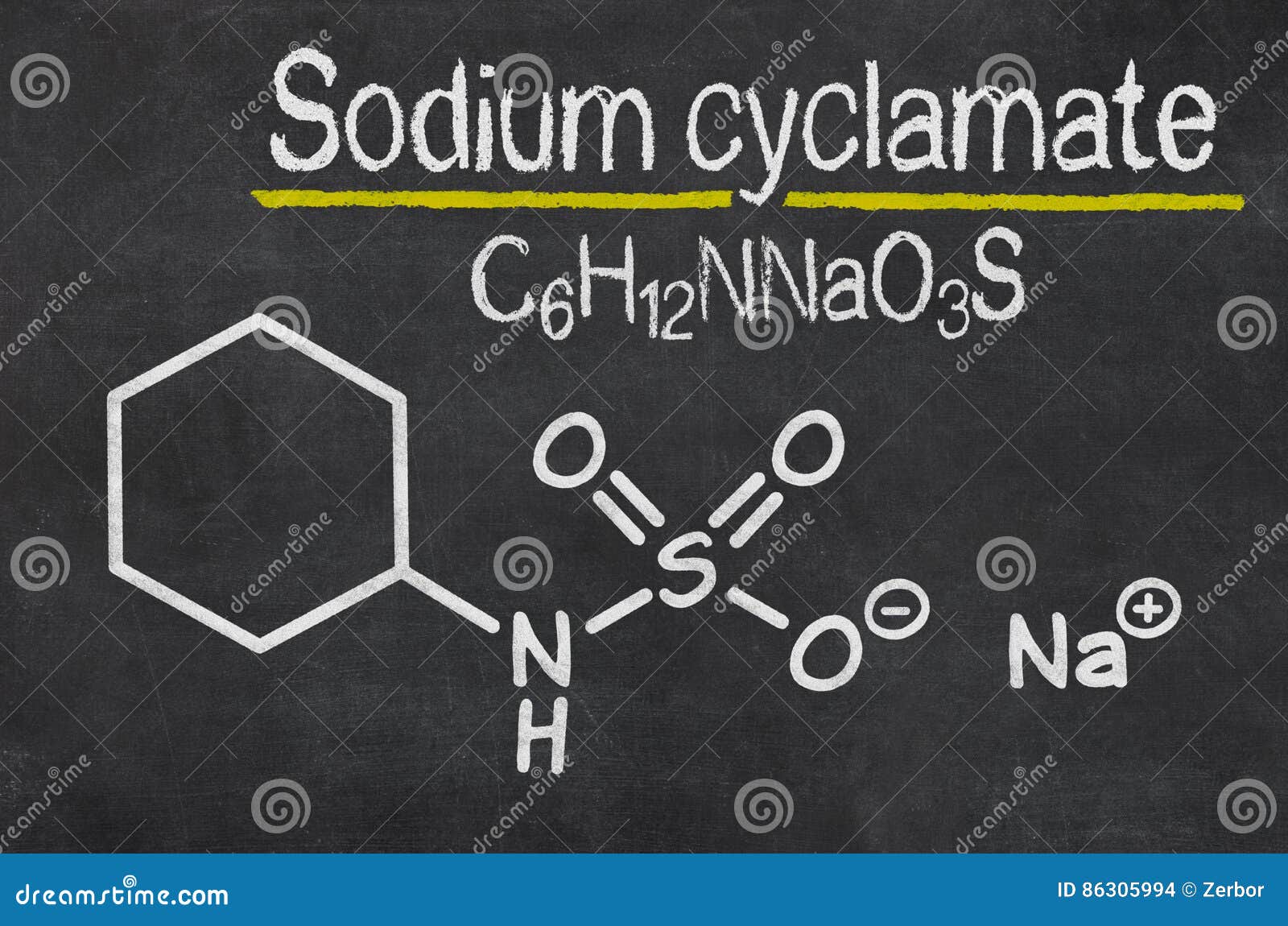 Formule Chimique De Cyclamate De Sodium Illustration Stock