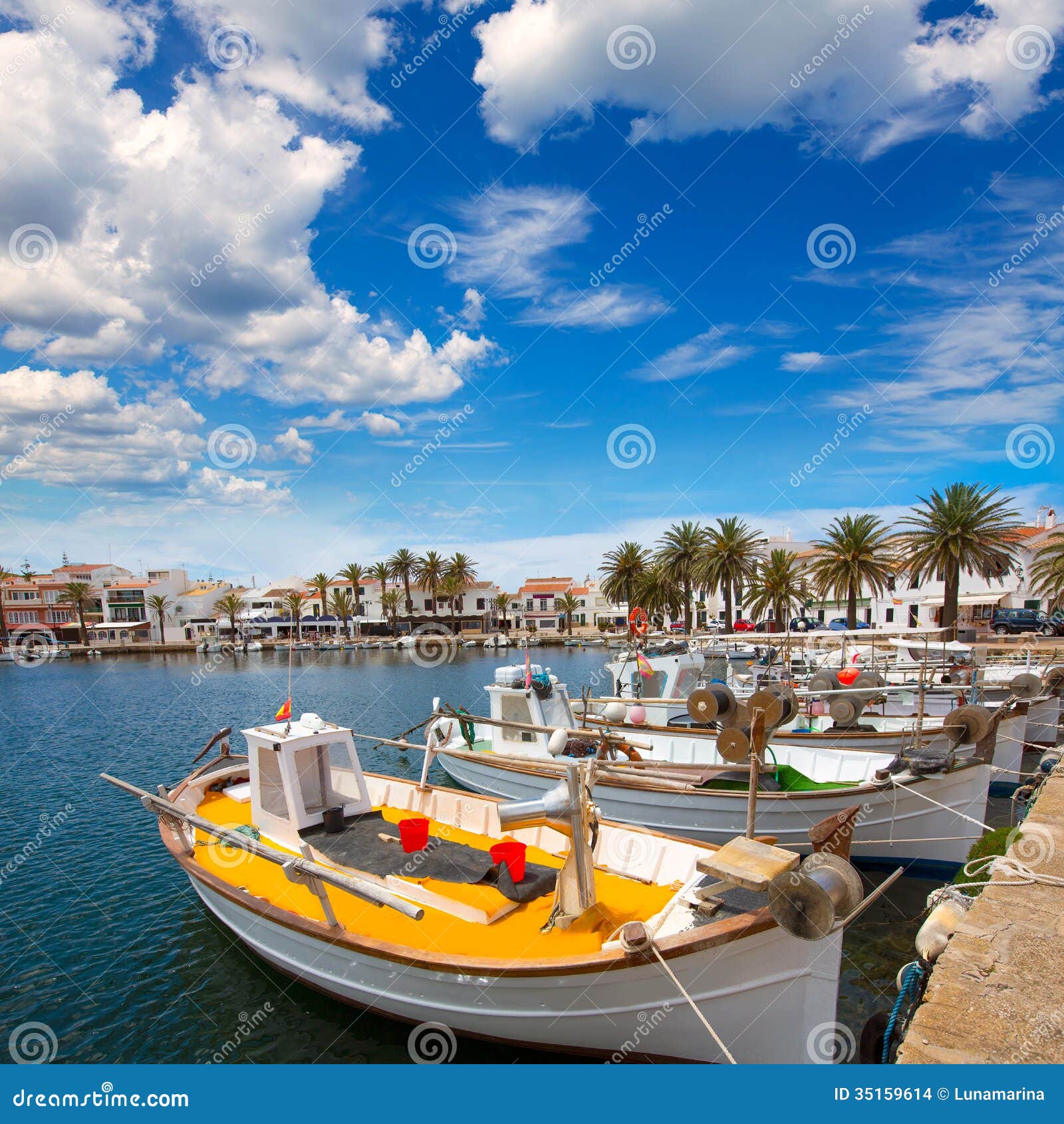 fornells port in menorca marina boats balearic islands