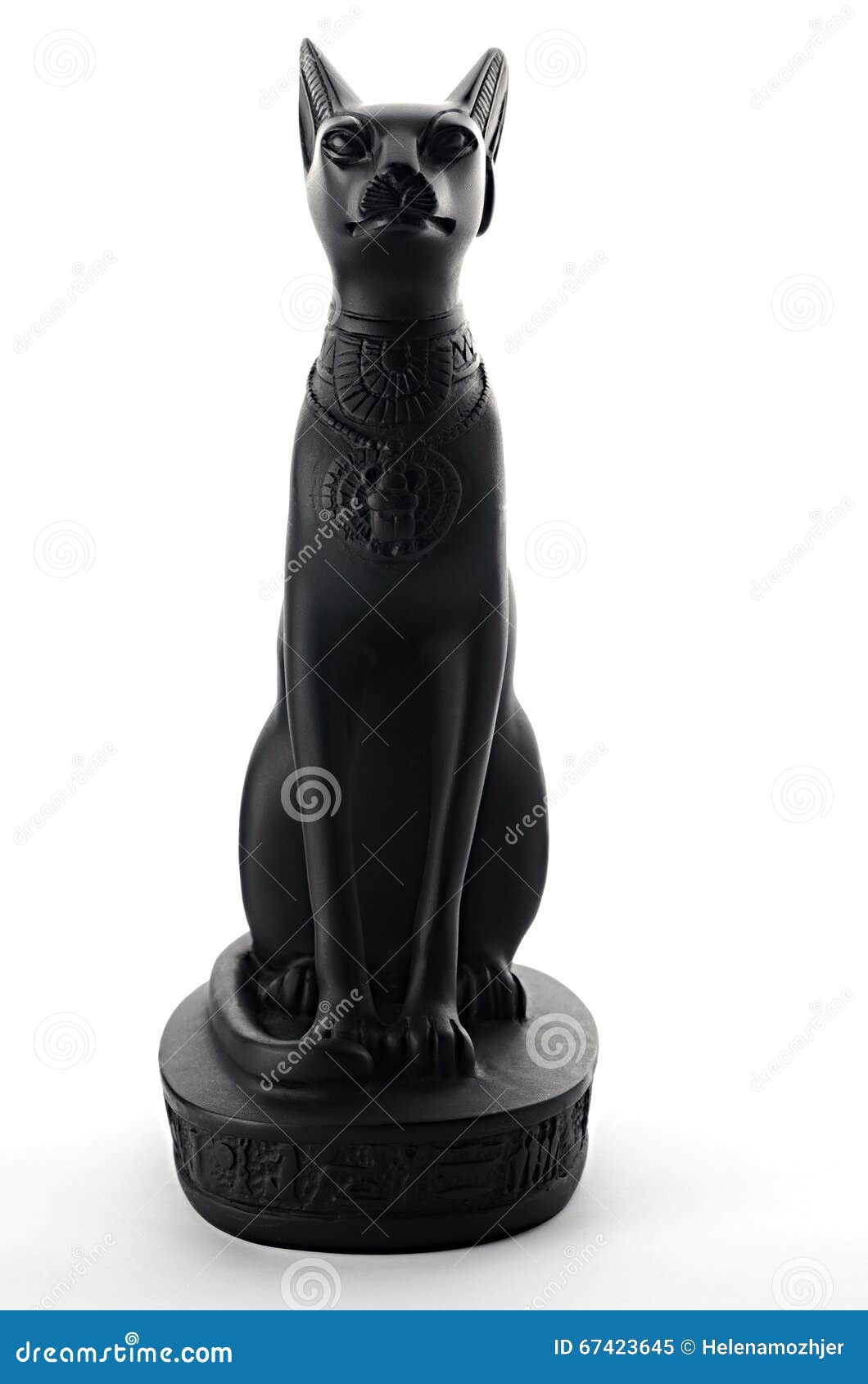 Forntida Egyptisk Staty För Svart Katt - Souvenir Fotografering för - Bild isolerat, figurin: 67423645