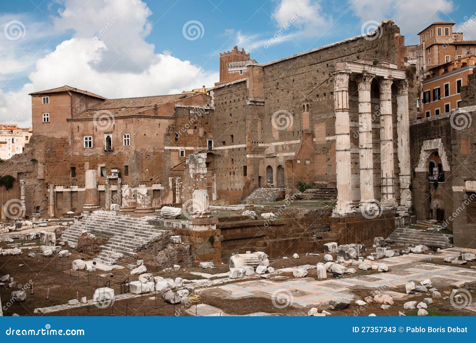 foro di augusto ruins at roma - italy