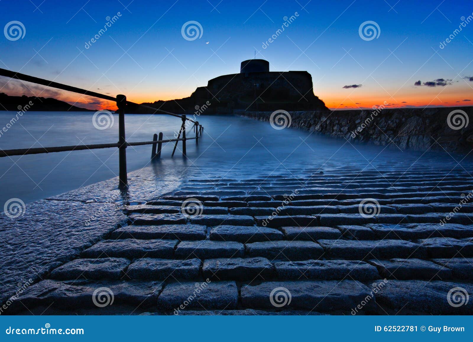 fort grey guernsey sunset