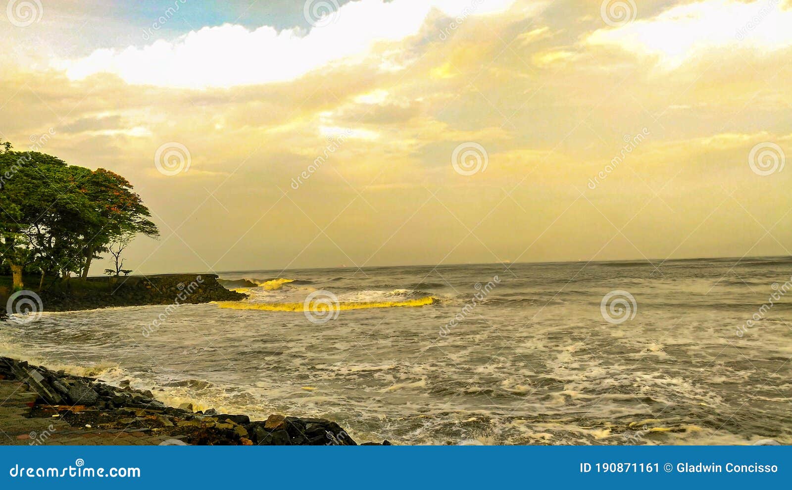 Fort Kochi Beach Evening Sunset View Stock Image Image of sunset