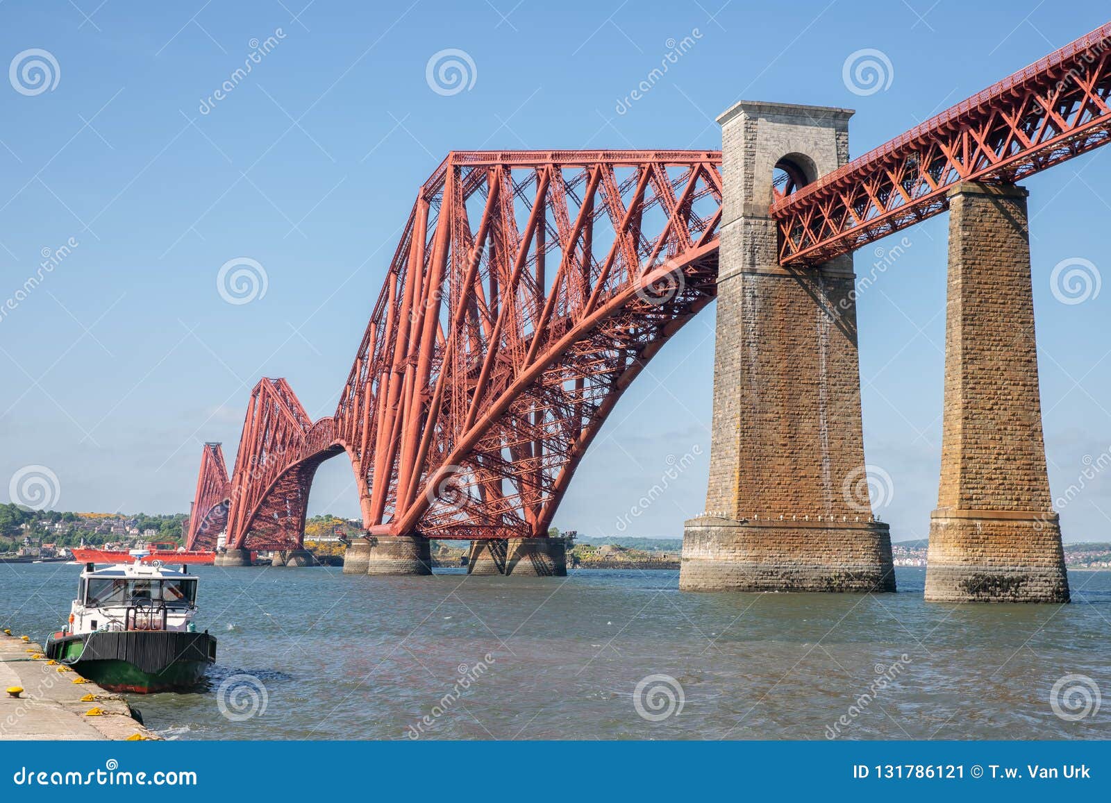 forth bridge over firth of forth near queensferry in scotland