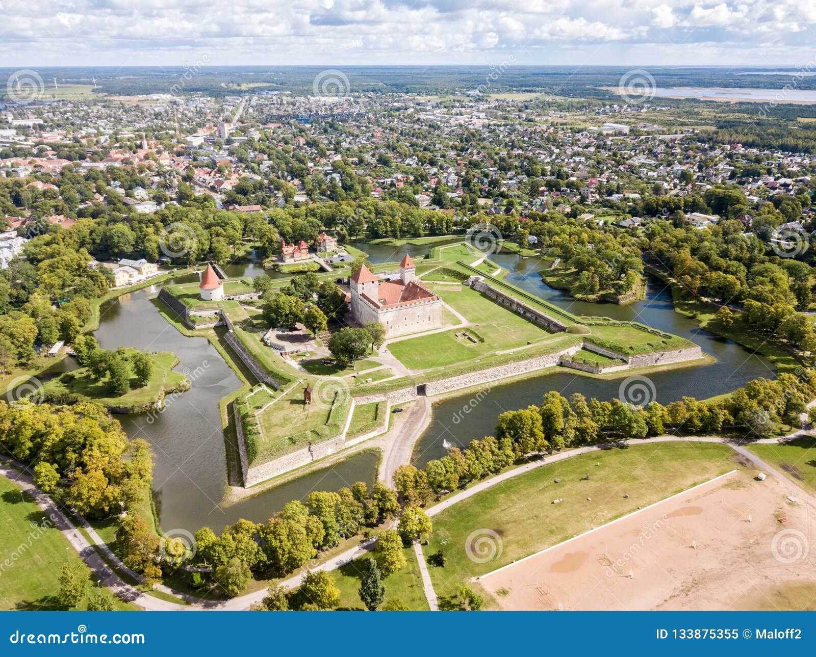 fortifications of kuressaare episcopal castle star fort, bastion fortress built by teutonic order, saaremaa island, western