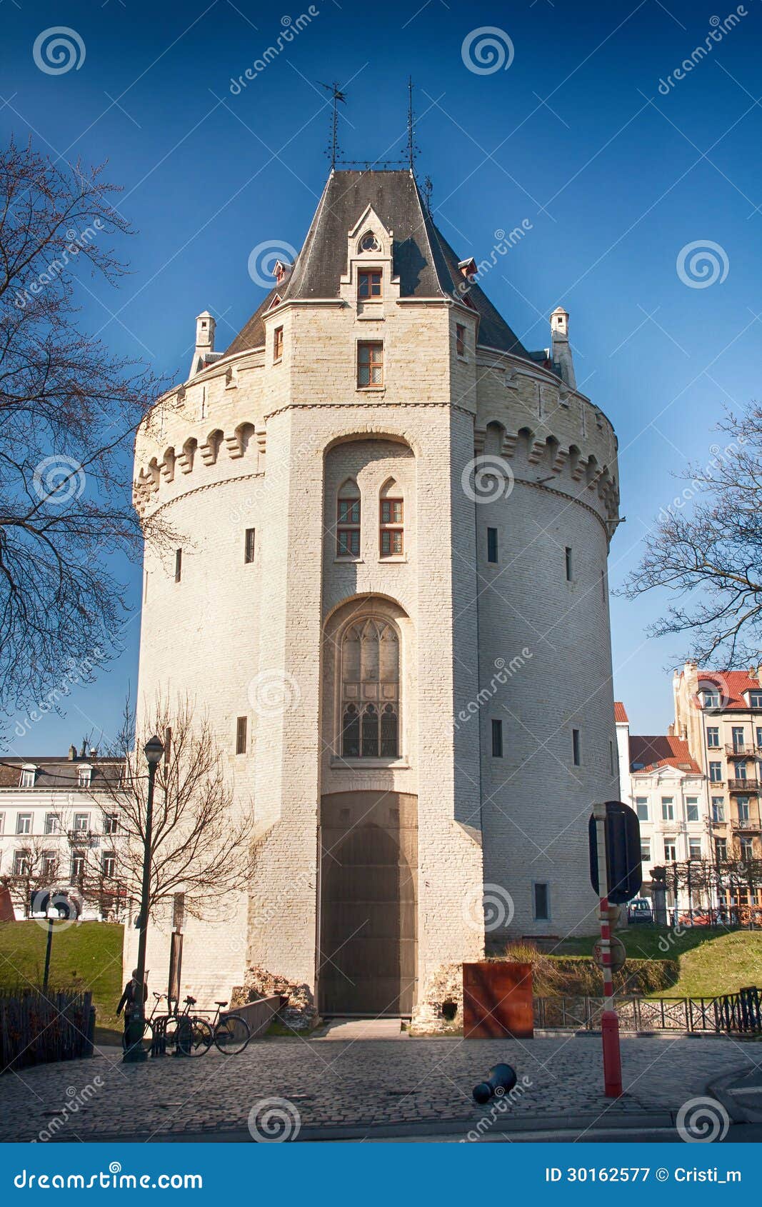 Fortified City Gate of Brussels Stock Image Image of access, hallepoort 30162577