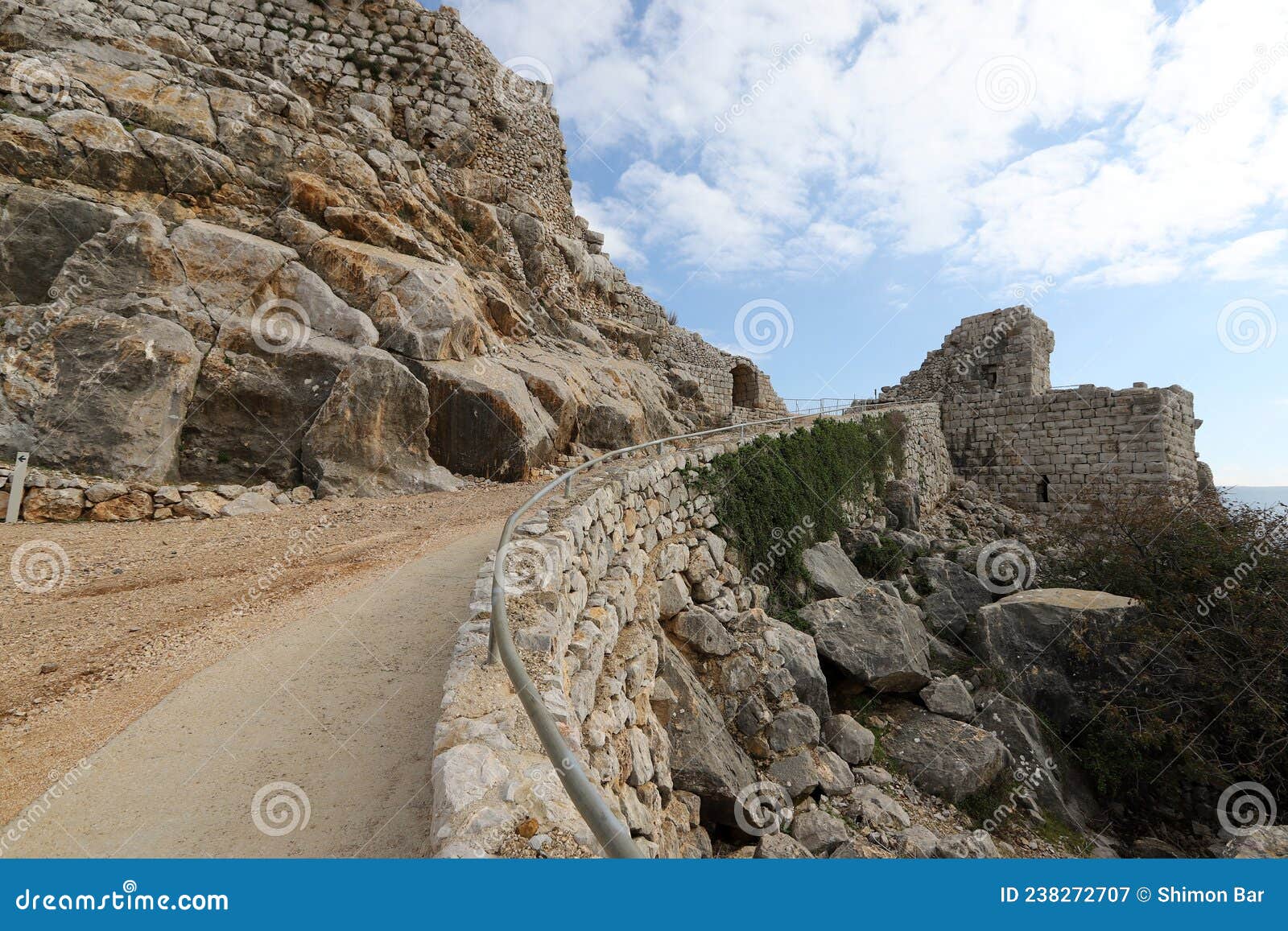 ruins of the medieval fortress nimrod mivtzar nimrod located in the northern golan heights in israel.